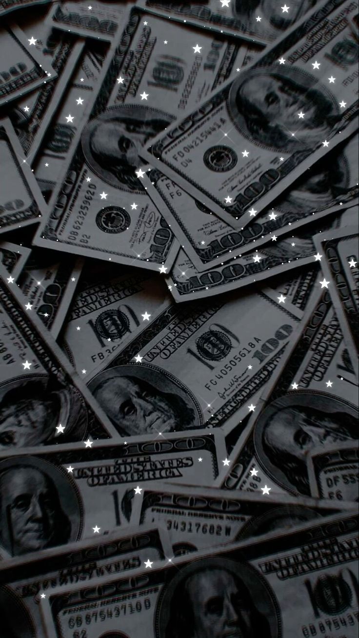 736x1308 American Cash Money Dollars Currency USA Black Sparkles