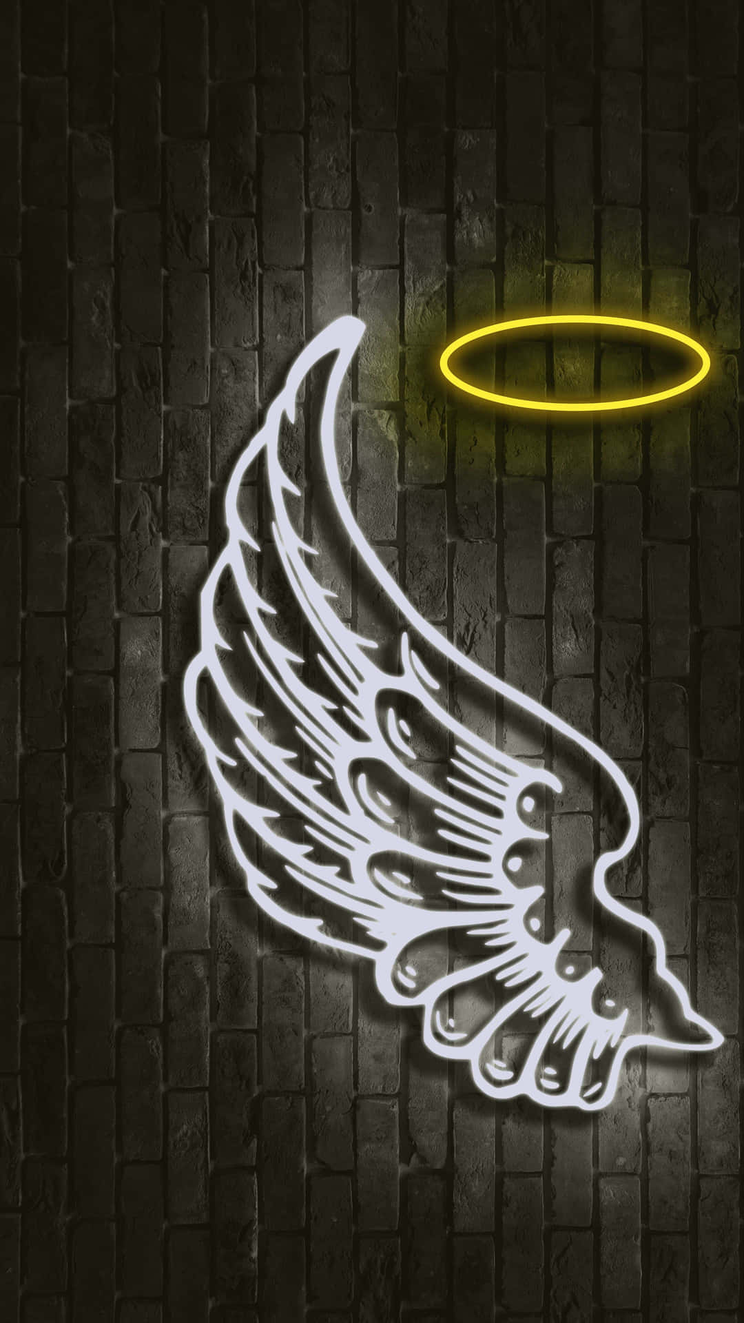 1080x1920 Download Neon Angel Wings Halo Picture