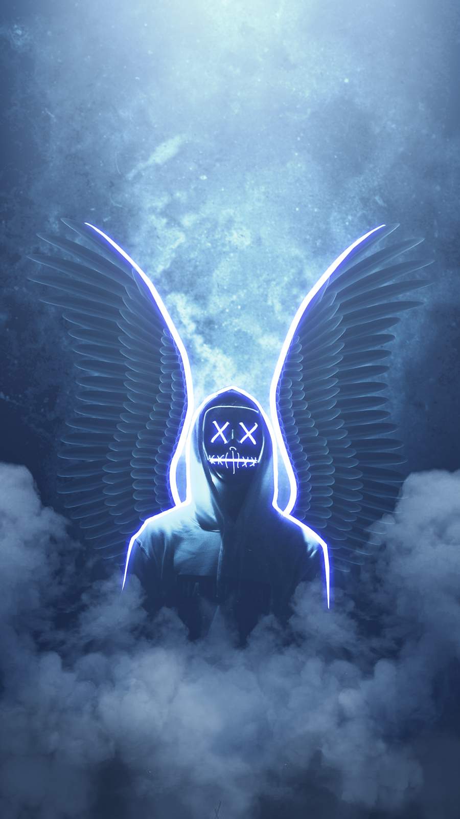 900x1600 Neon Angel Wallpaper