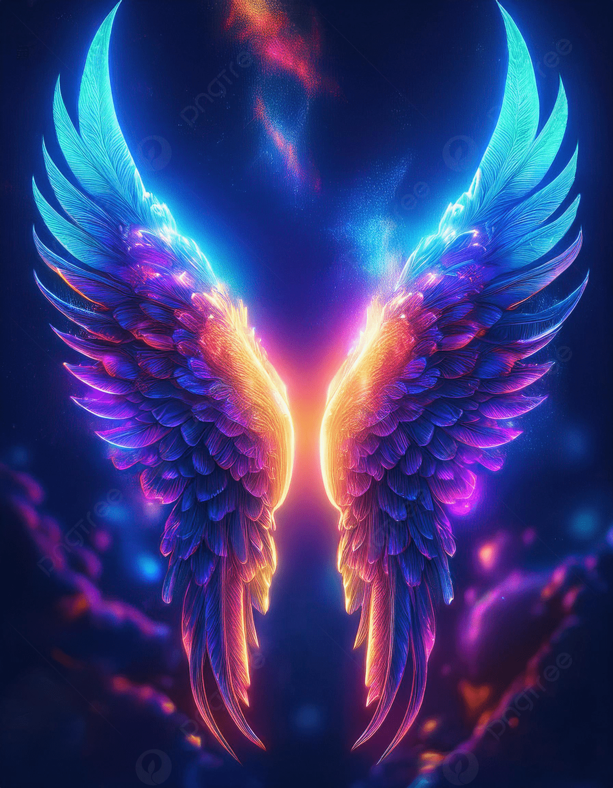 1200x1543 Neon Angel Wings Background Wallpaper Image For Free Download