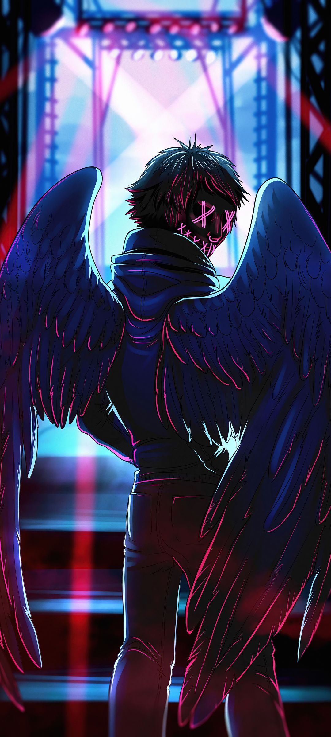 1080x2400 Neon Angel Boy 4k Google Pixel 7 , HD 4k Wallpaper, Image, Background, Photos and Picture