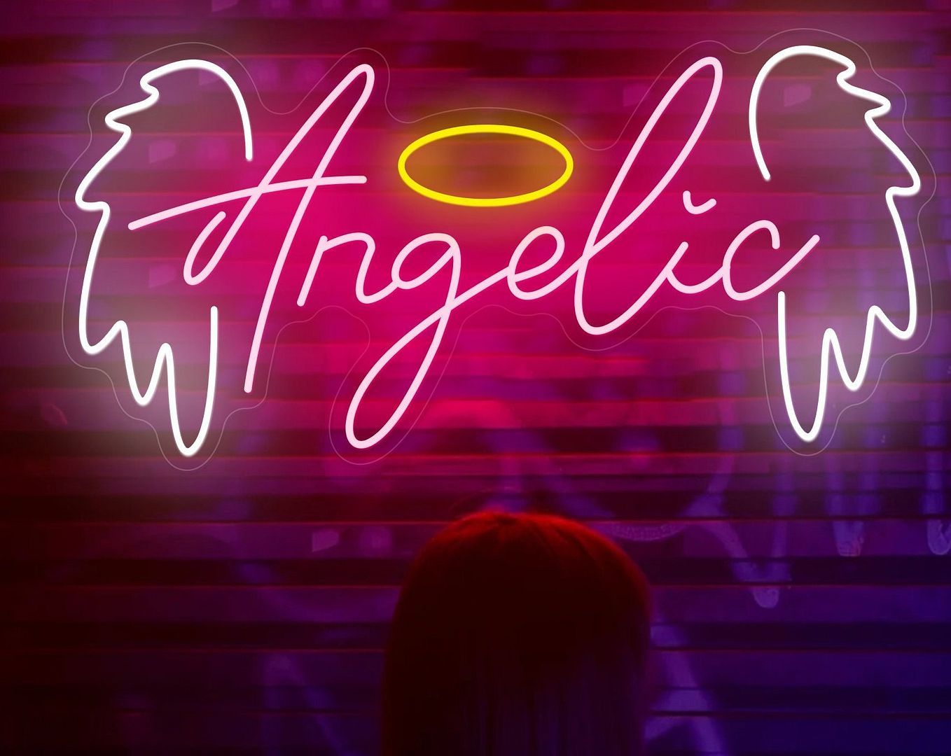 1358x1080 Angelic Neon Sign Angel Wings Neon Sign