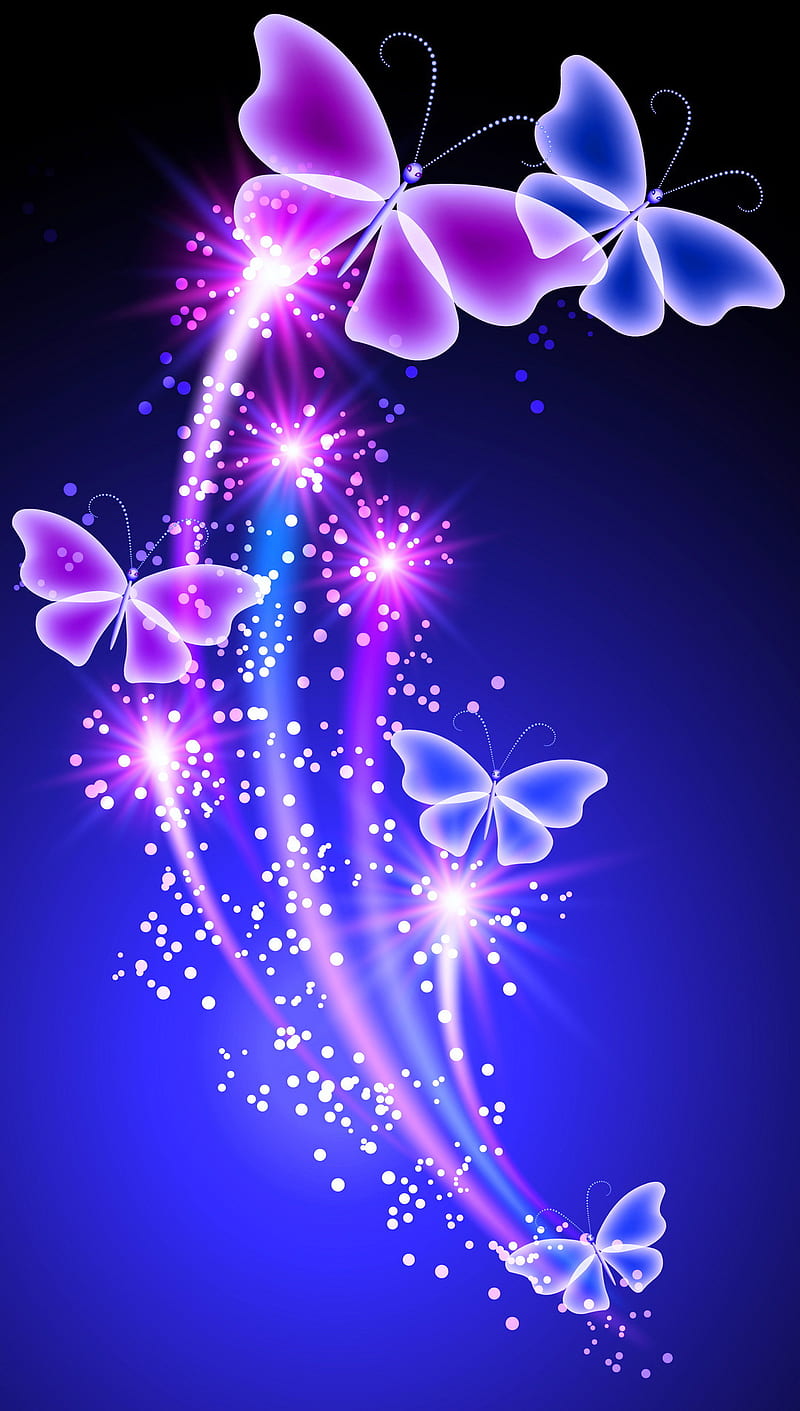 800x1411 Butterflies, sad, butterfly, corazones, angels, bird, neon, blue, HD phone wallpaper