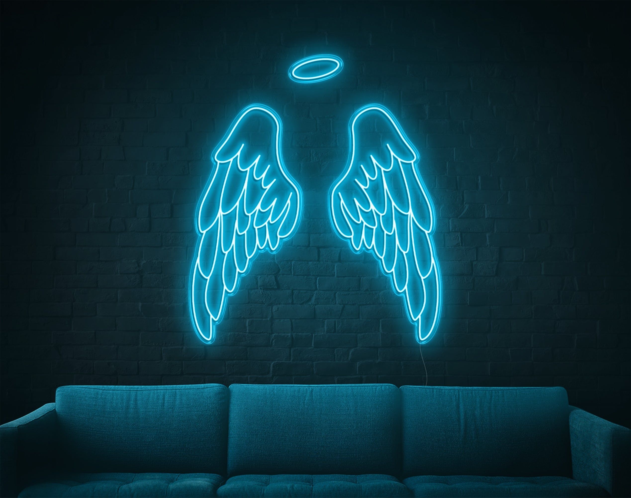 2537x2000 Angel Wings With Halo LED Neon Sign