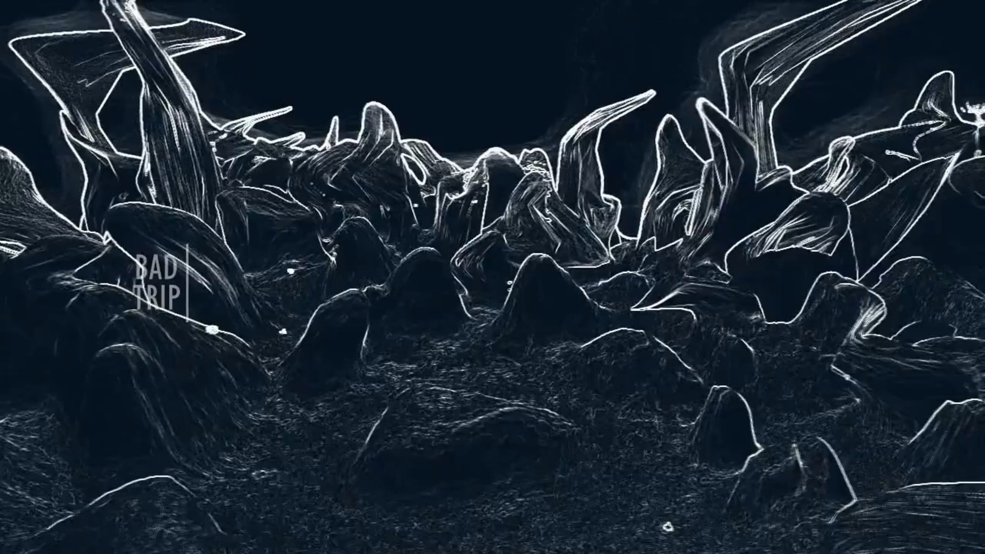 1920x1080 Black and white abstract painting, Gothic HD wallpaper