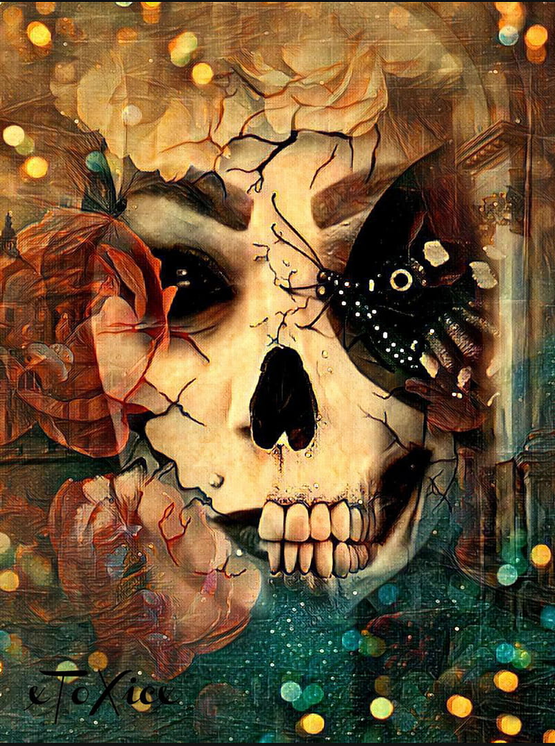 800x1075 Remember the Skull, art, bright, creepy, floral, goth, gothic, poetic, sugar, HD phone wallpaper
