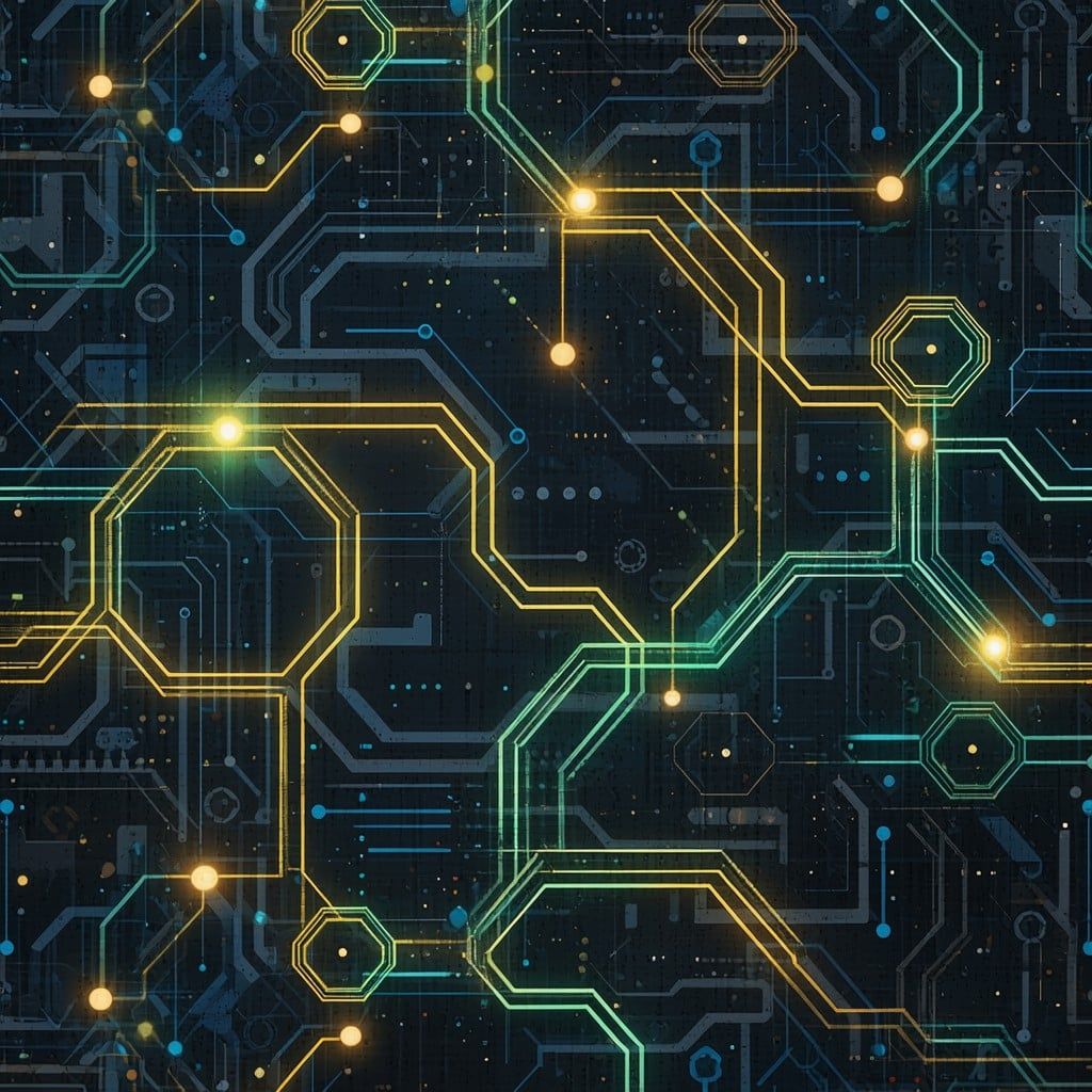 1024x1024 Free Digital Circuit Pattern Image, Hexagonal, Geometric