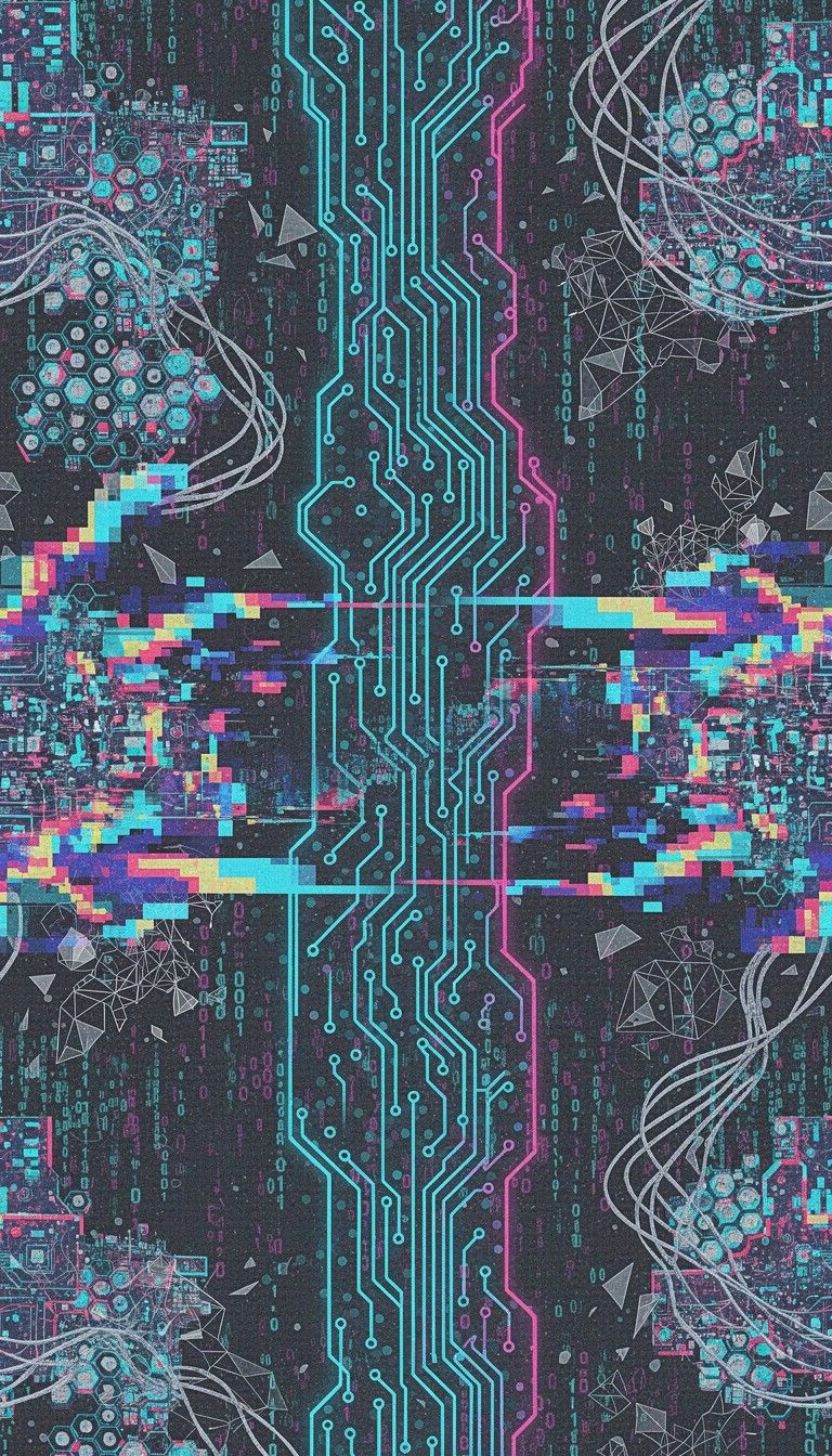 768x1344 Free Digital Circuit Glow Image, Circuit, Digital