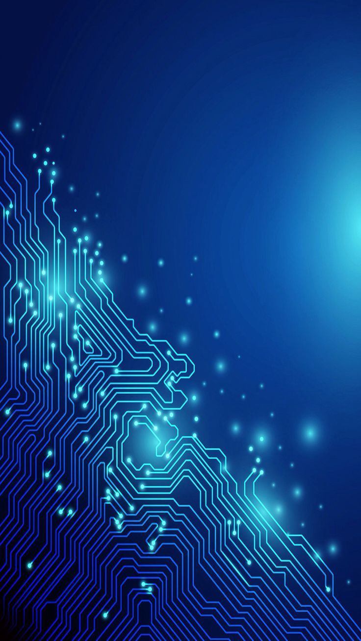 736x1308 Blue Circuit Board Wallpaper. Blue tech background, Futuristic circuit pattern, Glowing circuit board design