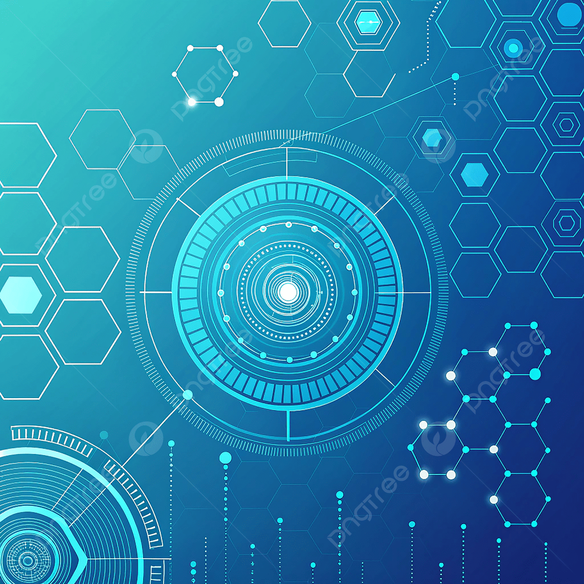 1200x1200 A Futuristic Blue Technology Background Featuring Interconnected Hexagonal Patterns And Circular Elements Symbolizing Innovation Digital Connectivity In The Modern Era, Technology, Technology Background, Network Connectivity Background Image
