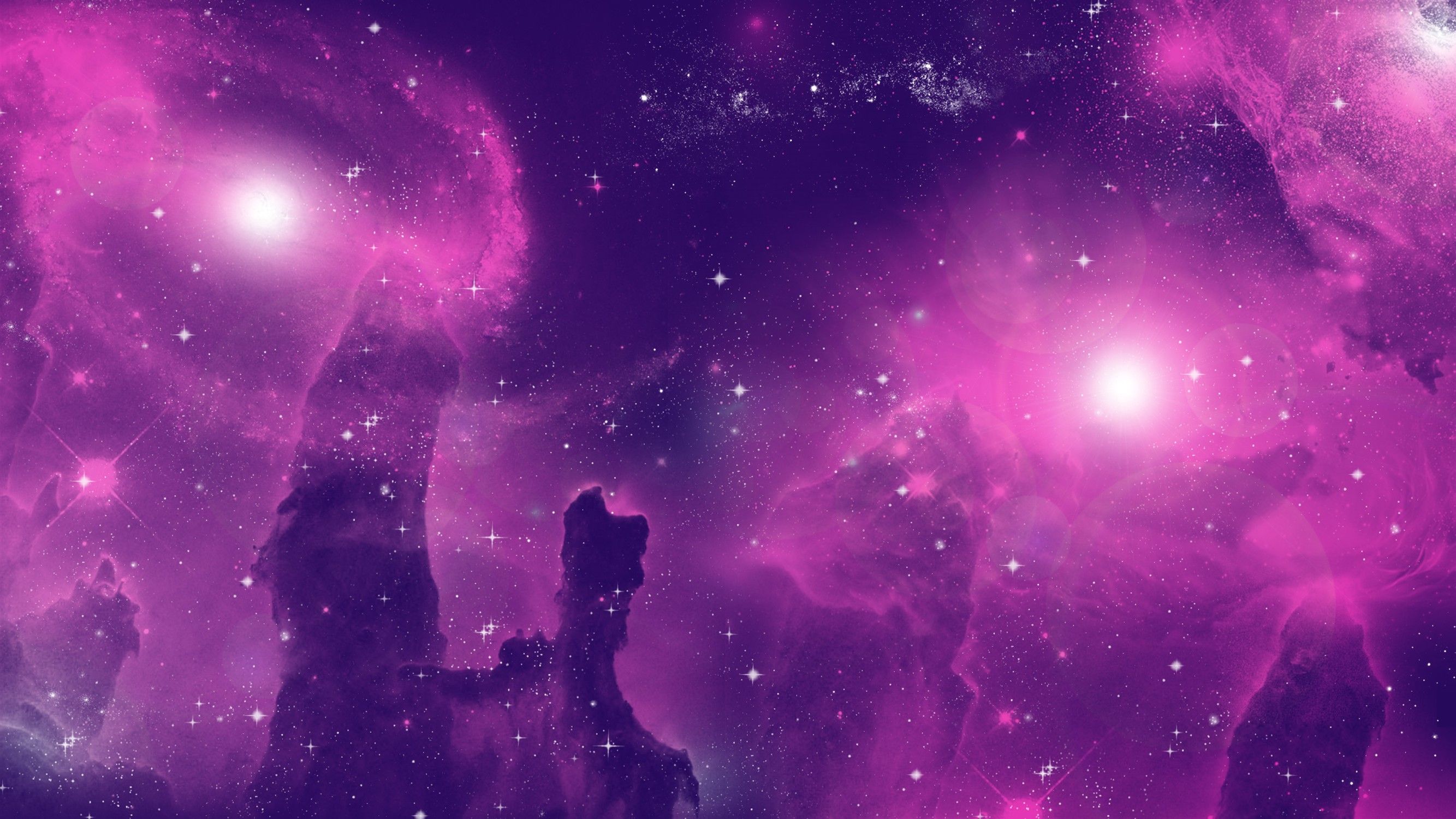 2667x1500 Wallpaper Purple and Black Galaxy Illustration, Background Free Image