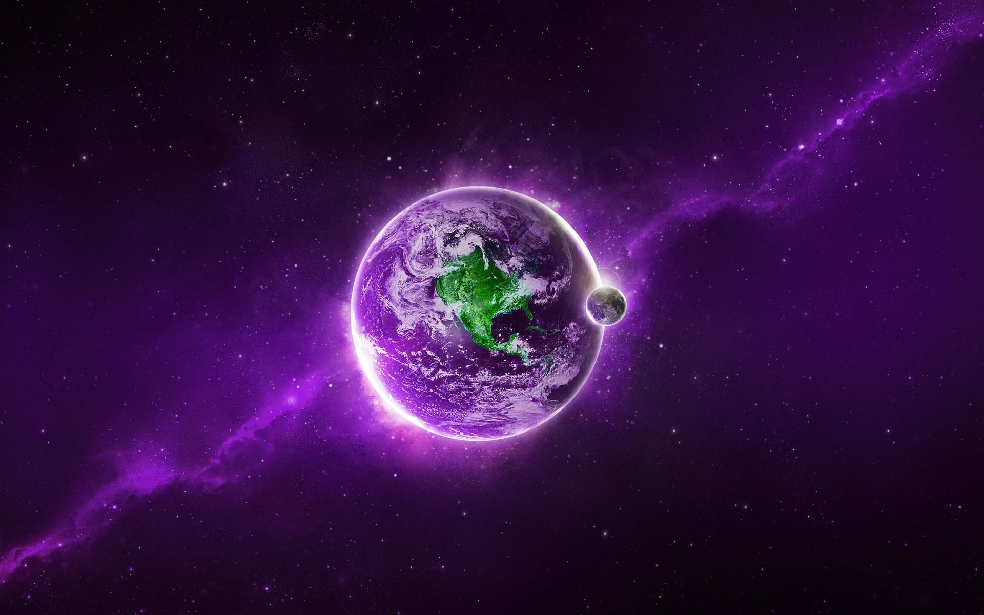 1920x1200 Purple Space Design HD Wallpaper