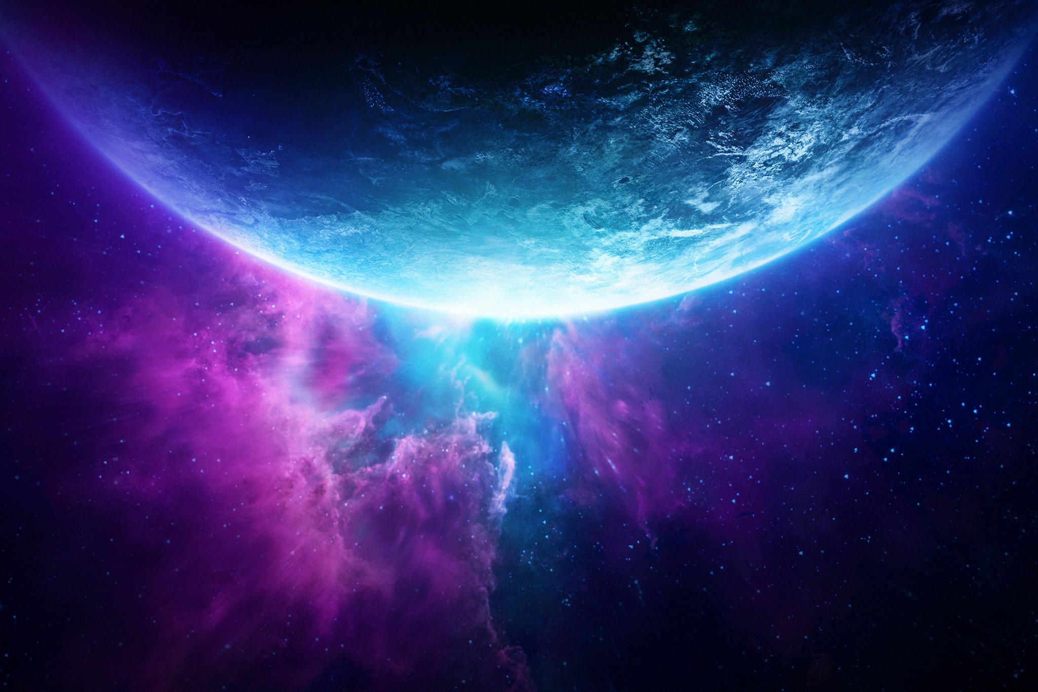 2048x1365 Wallpaper Blue and Purple Galaxy Illustration, Background Free Image