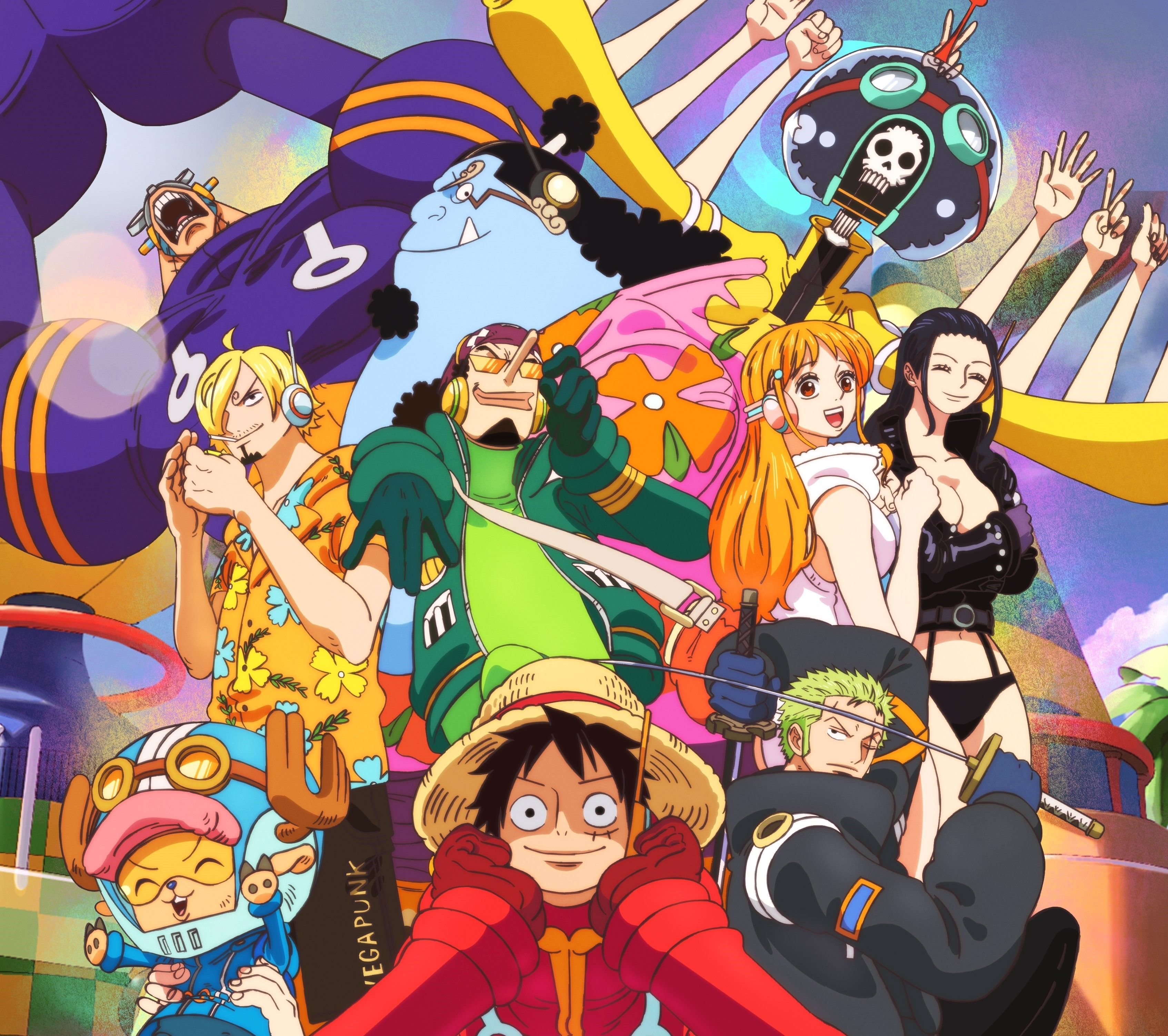 3387x3005 One Piece Anime HD Wallpaper: Epic Pirate Crew Adventurex3005