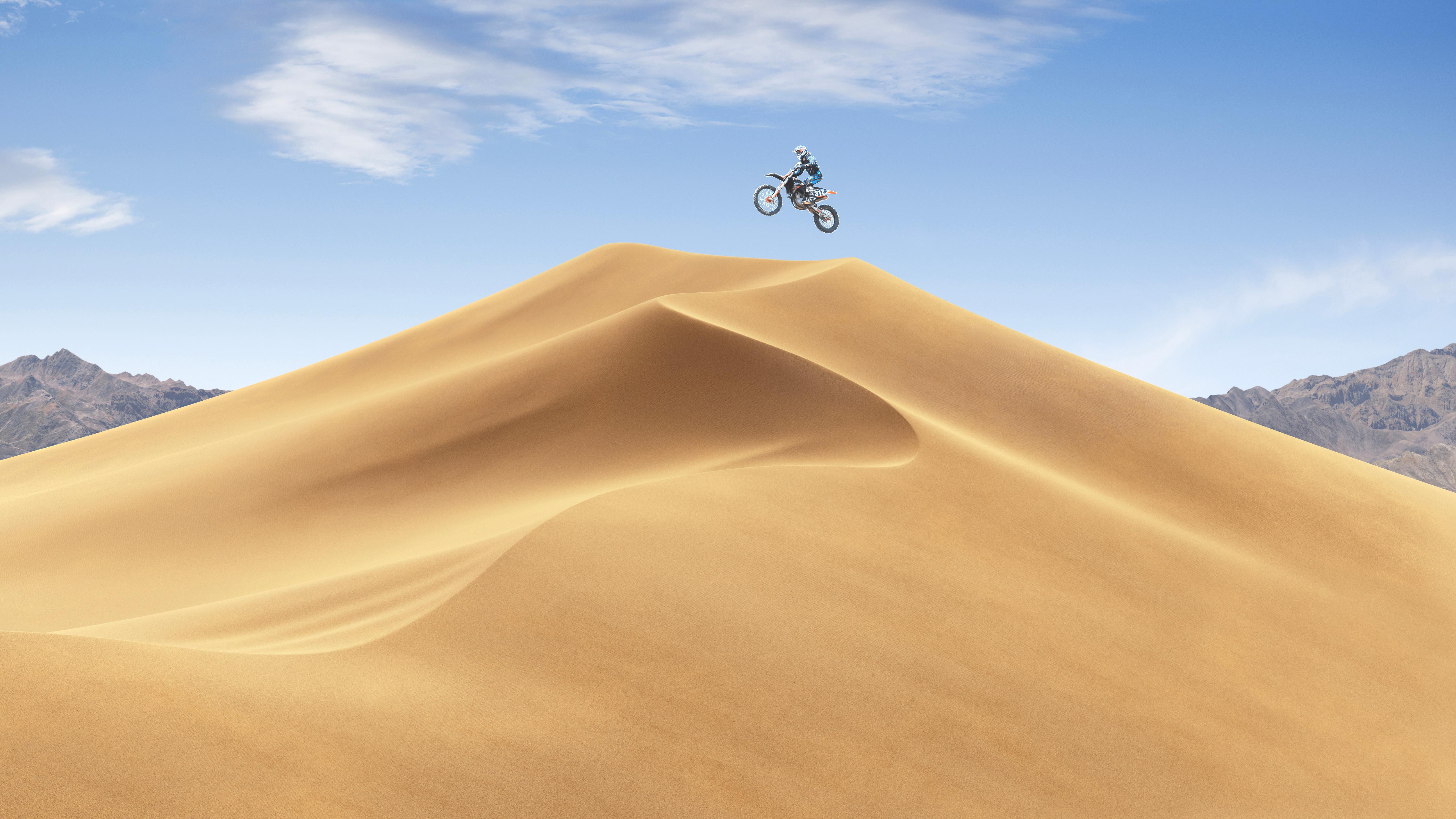 5120x2880 Colleague mused that It'd be fun if there were dirt bikes on the new Mojave wallpaper I have GIMP on my Mac. Ask and you shall receive!