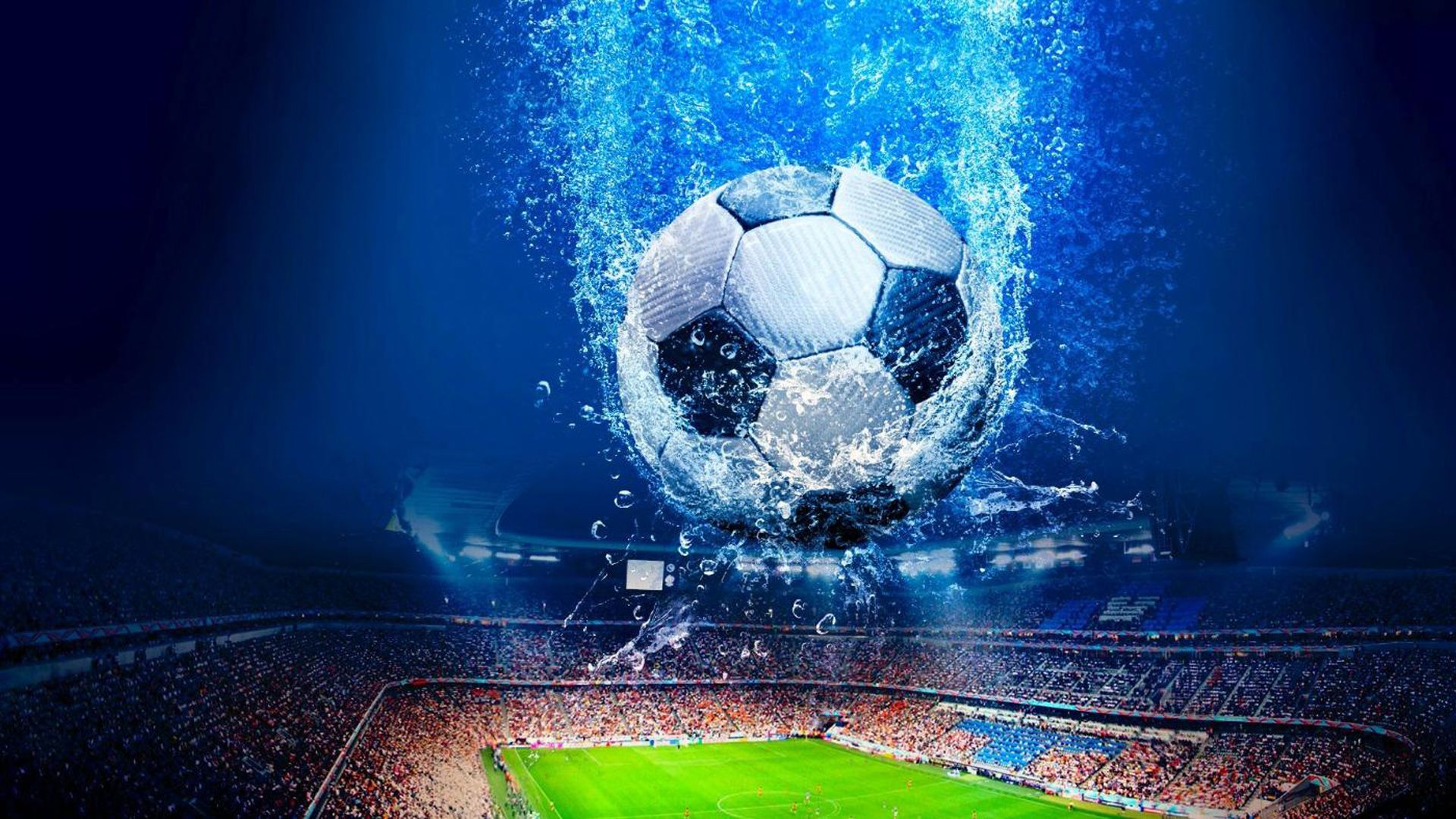 1920x1080 Ball In Water On Top Of Football Court HD Football Wallpaper