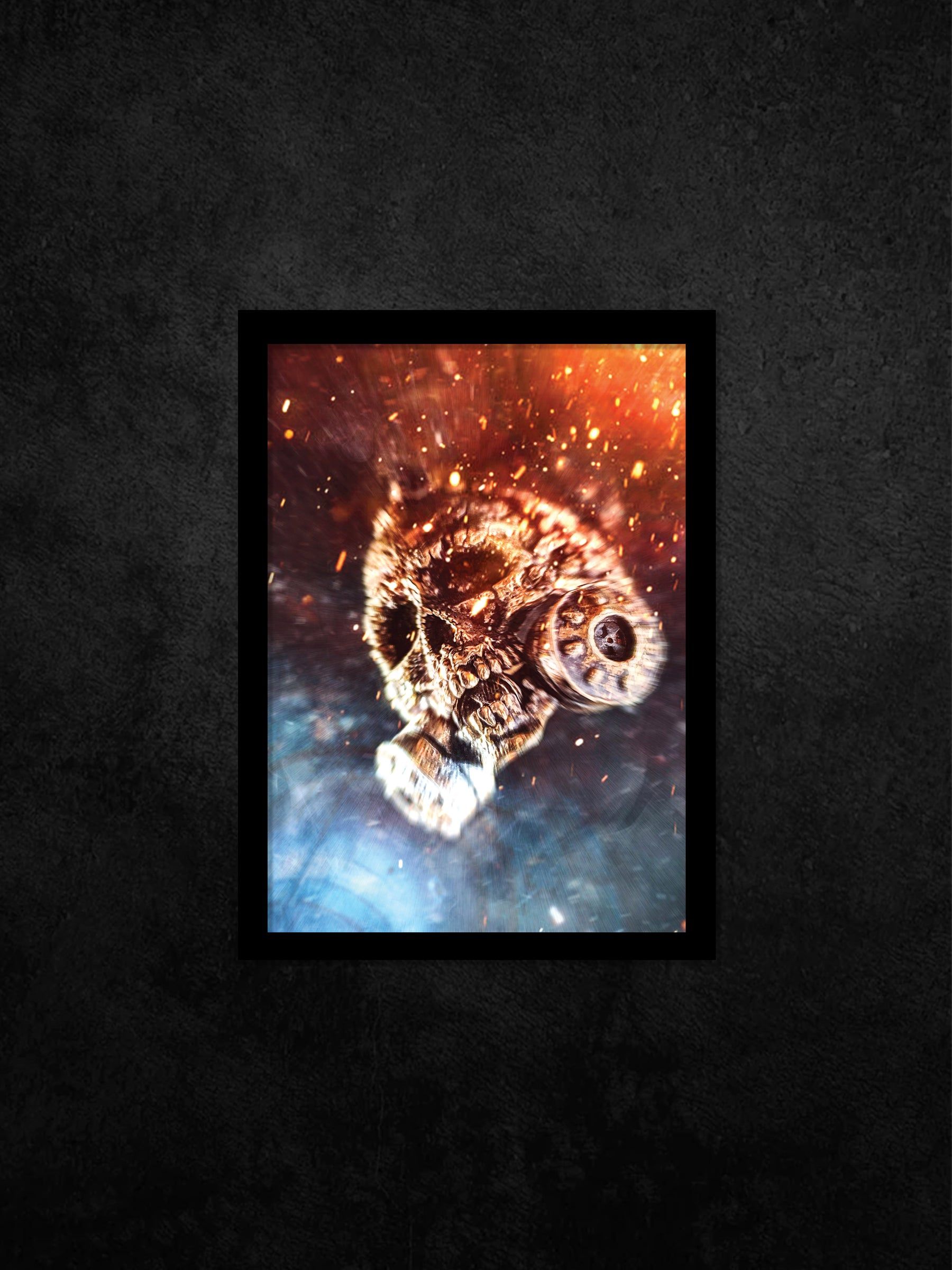 1800x2400 Skull Art Digital Download. Nuclear Fallout Hero Skull Print 03