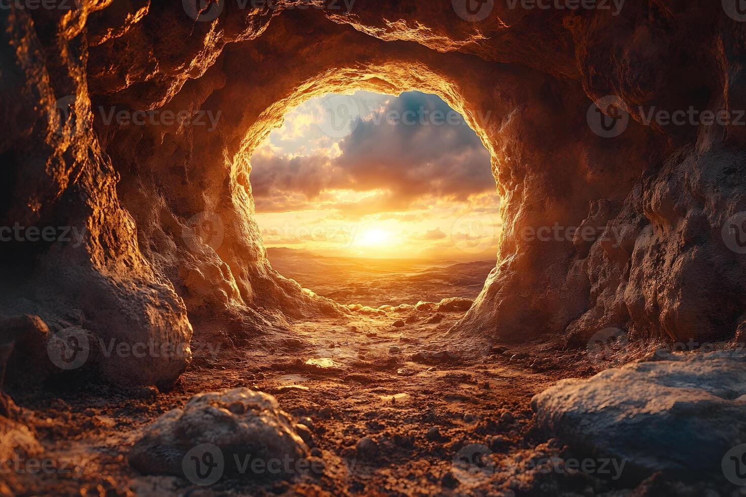 1470x980 Sunset View from Cave Entrance Nature's Stunning Landscape for Wall Art and Prints