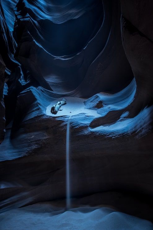 494x740 Cave entrance with blue glow Image