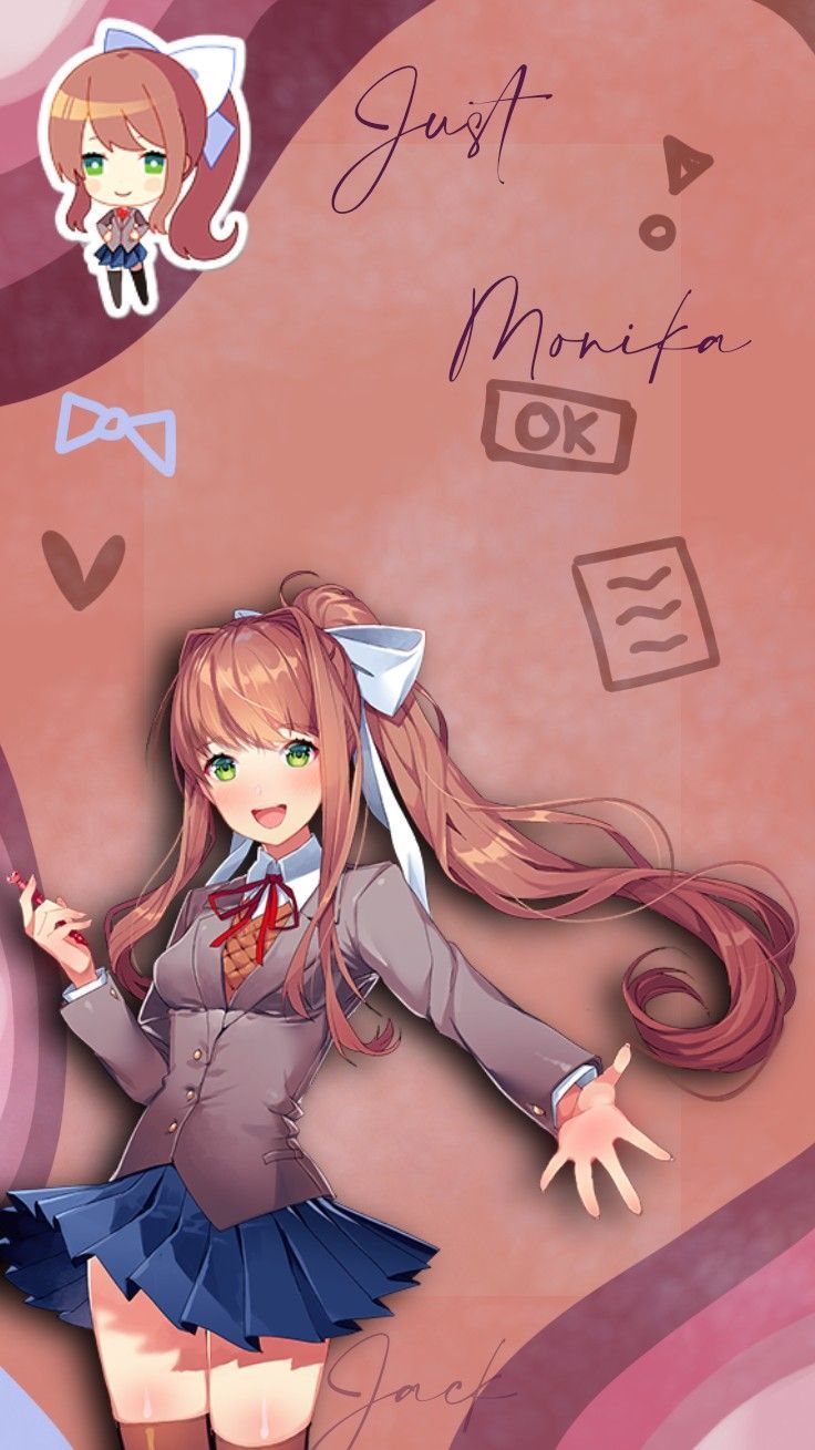 736x1309 Wallpaper Monika DDLC