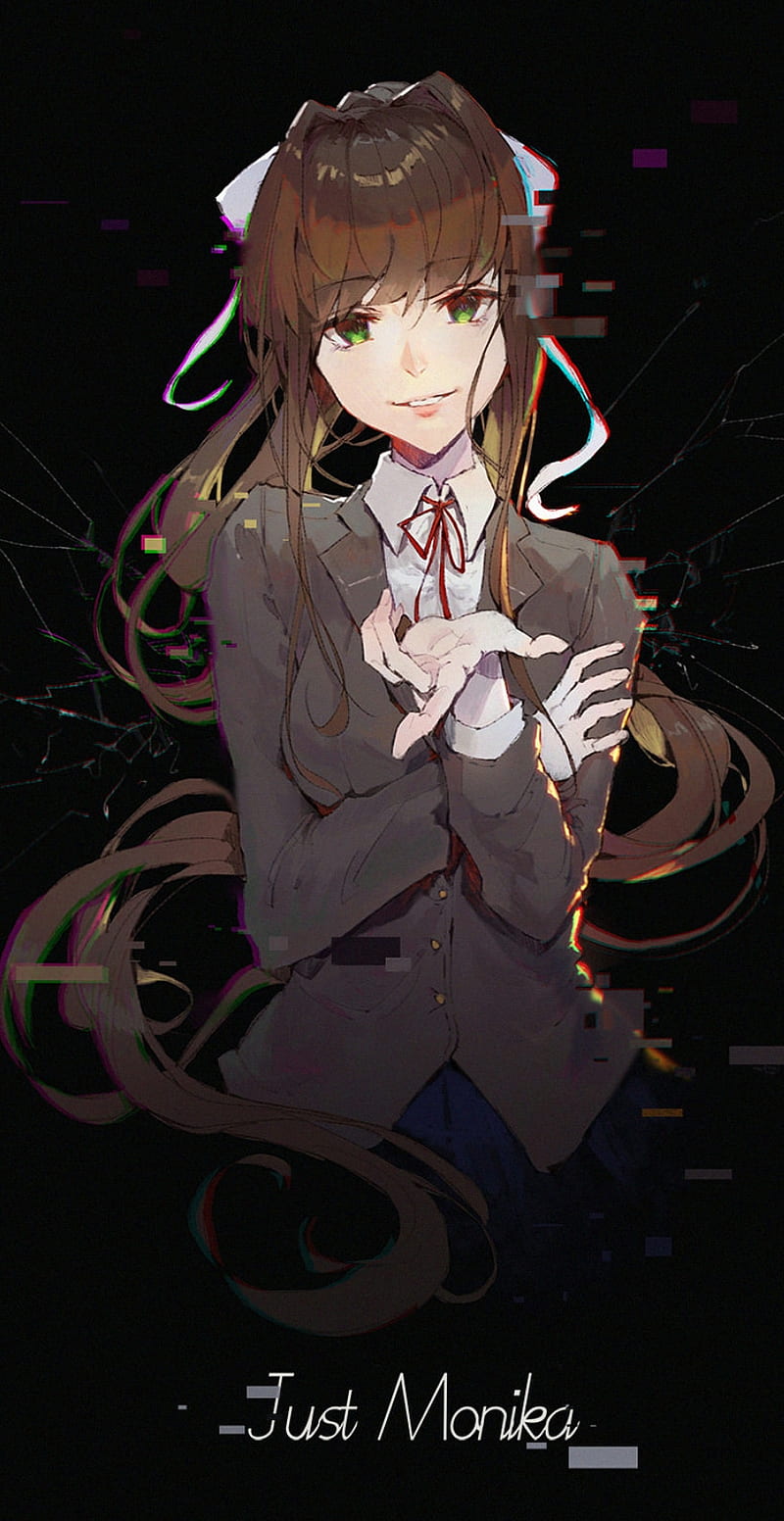 800x1552 Just Monika, ddlc, HD phone wallpaper