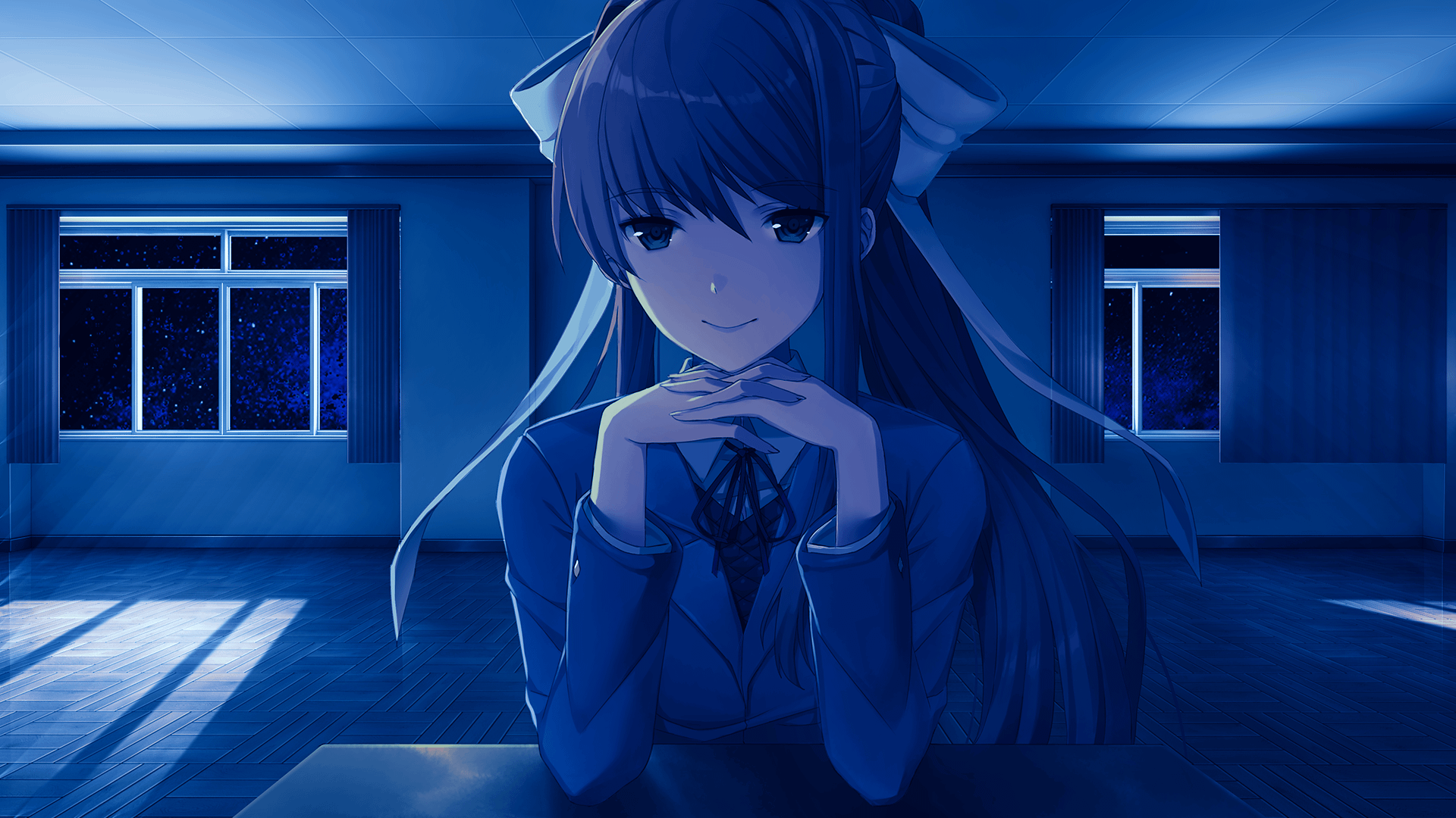 1920x1080 Tried to make a night version of the Just Monika Wallpaper. Would've loved it more if there was Natsuki version! Oh well