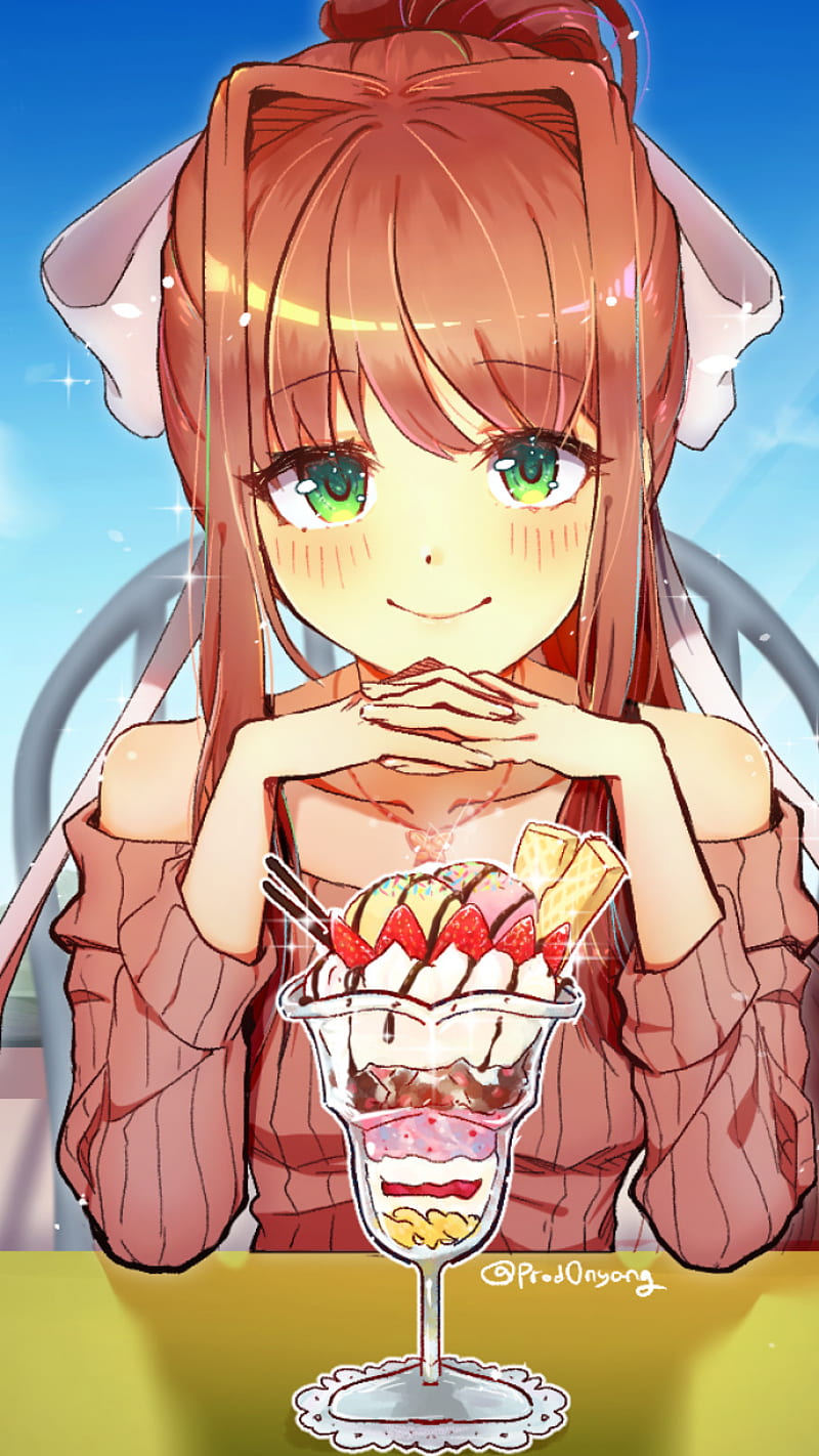800x1422 Monika DDLC, HD phone wallpaper