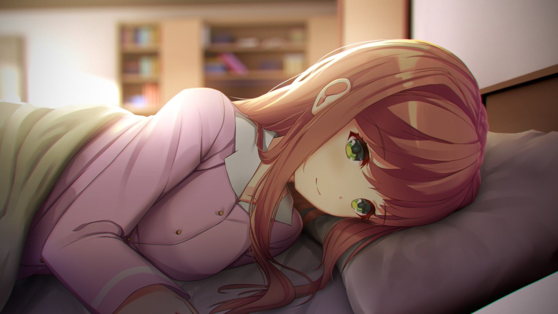 1920x1080 Monika's Serene Moment. Doki Doki Literature Club! HD Wallpaper