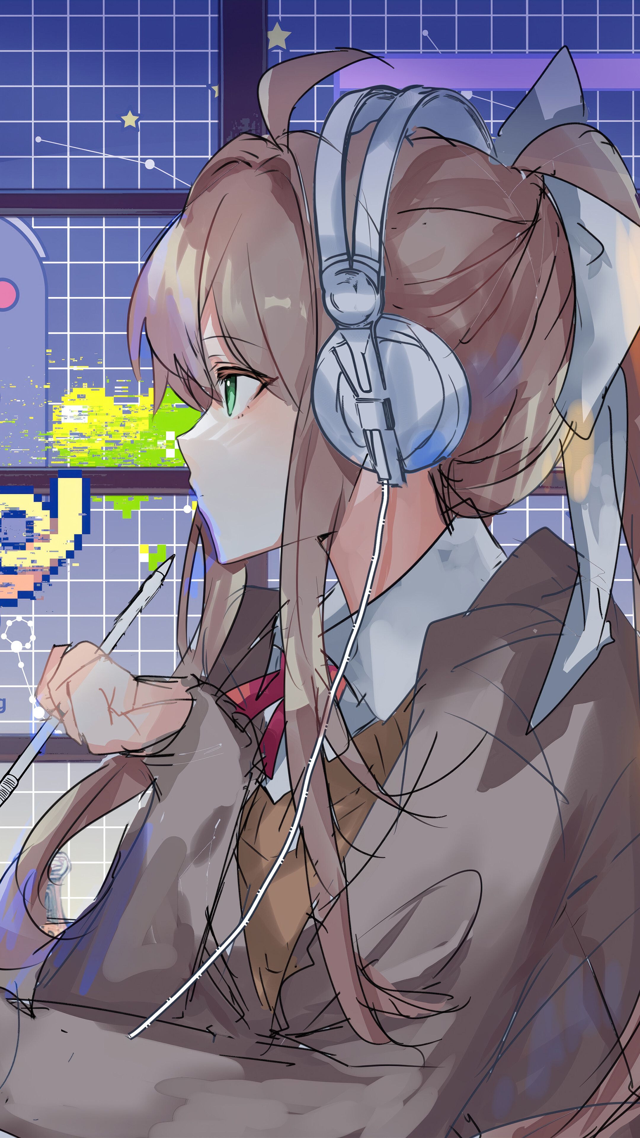 2160x3840 Monika Doki Doki Literature Club 4K Wallpaper iPhone HD Phone f