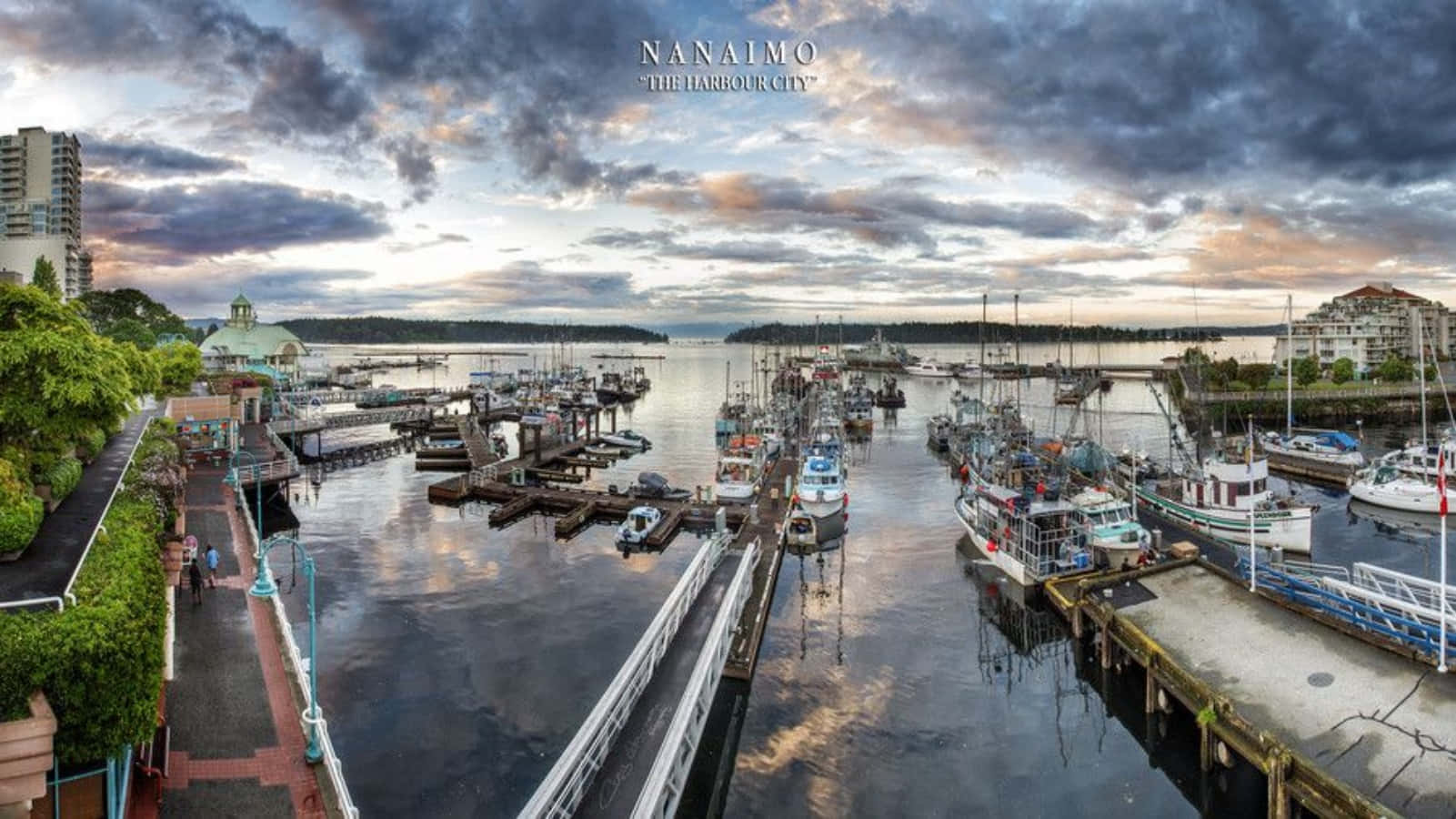 1601x900 Download Nanaimo Harbour City Dawn Wallpaper