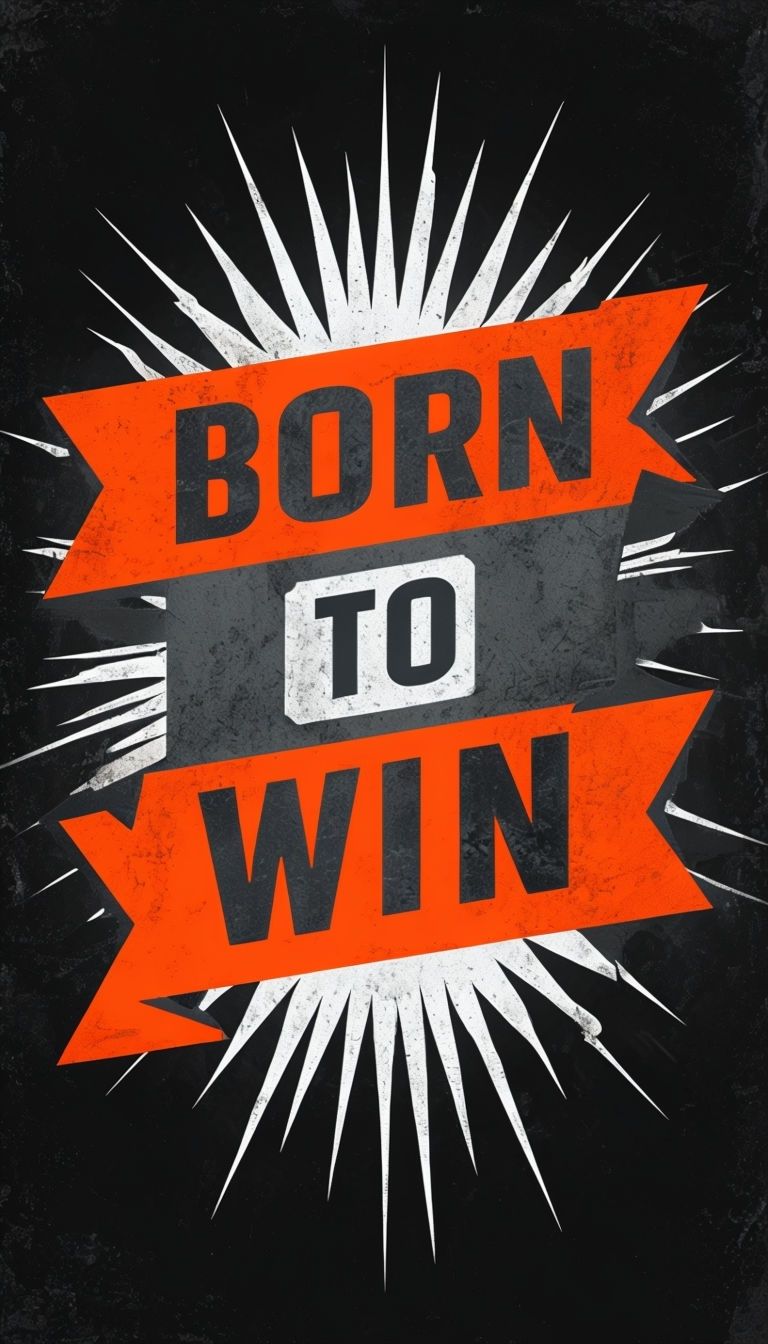 768x1344 Vintage Motivational Born to Win Graphic Design Mobile Wallpaper