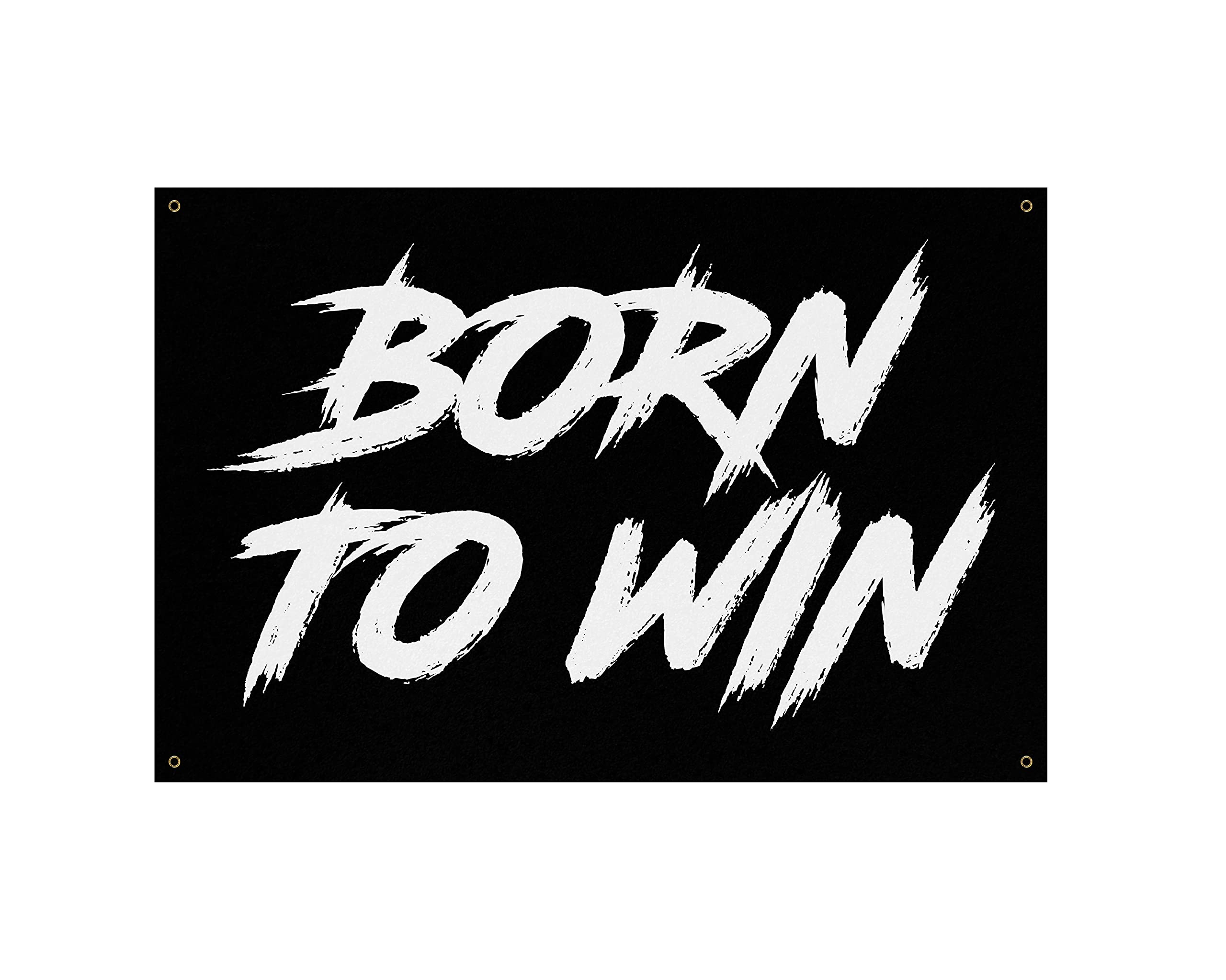 2560x2048 Damdekoli Born To Win Banner Gym Decor Quotes Wall Art Basement Inspiration Fitness (60 x 36 Inches) : Office Products