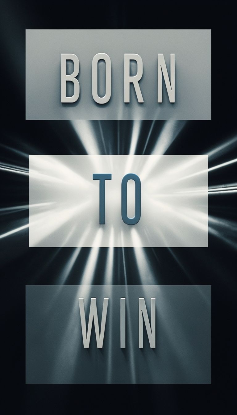 768x1344 Vintage Motivational Born to Win Graphic Design Mobile Wallpaper