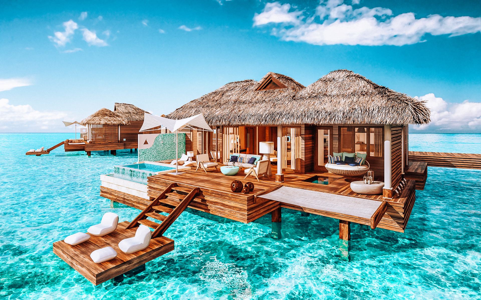 1920x1200 The Best Overwater Bungalows Close To The USA