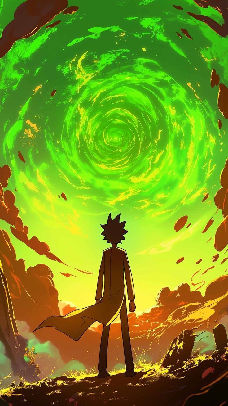 736x1308 Rick prime wallpaper. Green portal, Rick aesthetic