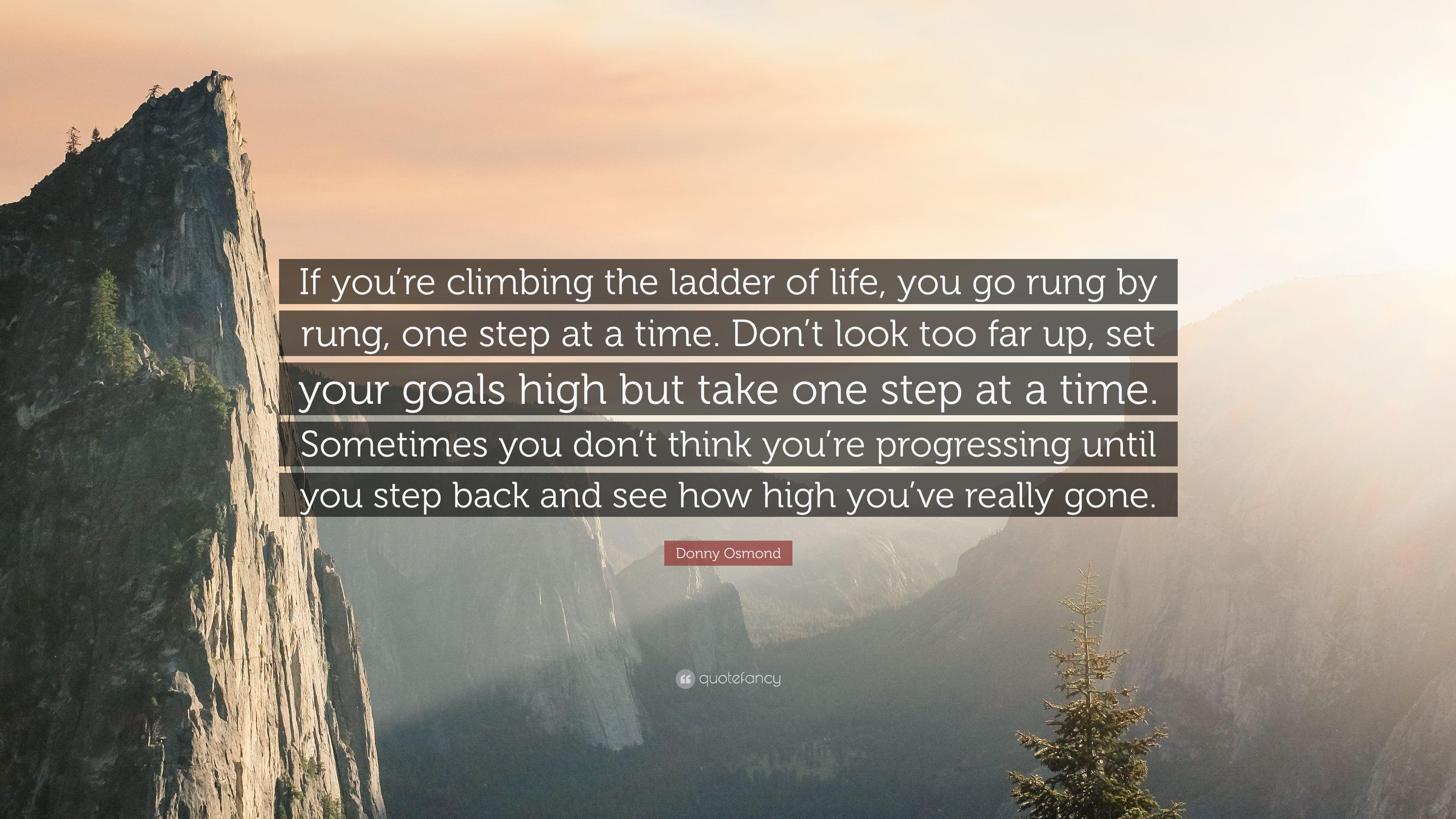3840x2160 Donny Osmond Quote: “If you're climbing the ladder of life, you go