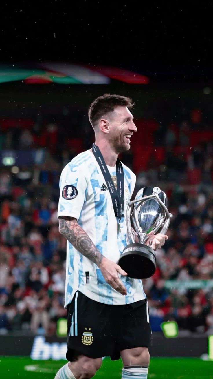 736x1308 4k Wallpaper Lionel Messi Argentina. Finalissima 2022. Champion