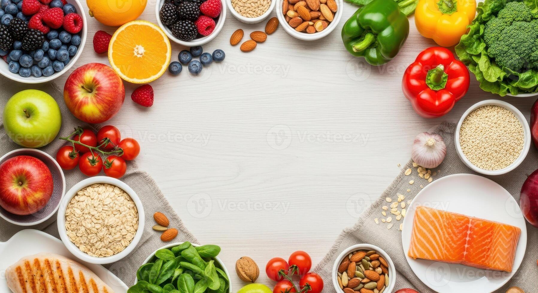 1797x980 Healthy Food Composition on Wooden Background