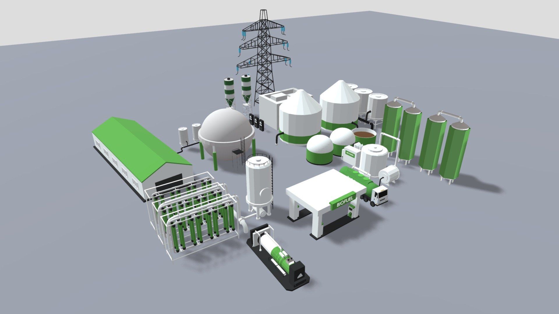 1920x1080 Bio Fuel Production Plant Assets model by walkermd [8a65411]