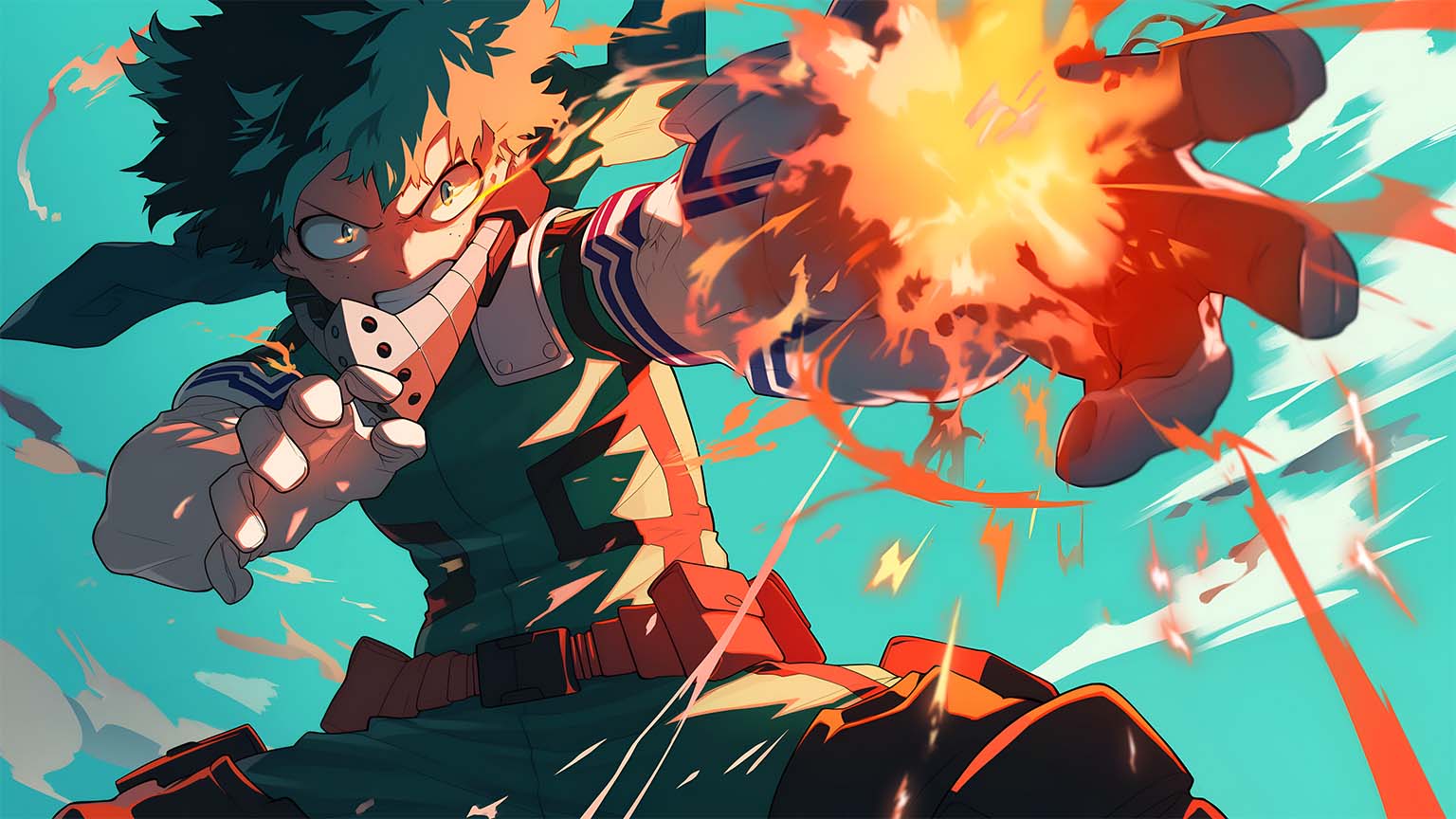 1536x864 Deku One For All Power Desktop Wallpaper in HD & 4K
