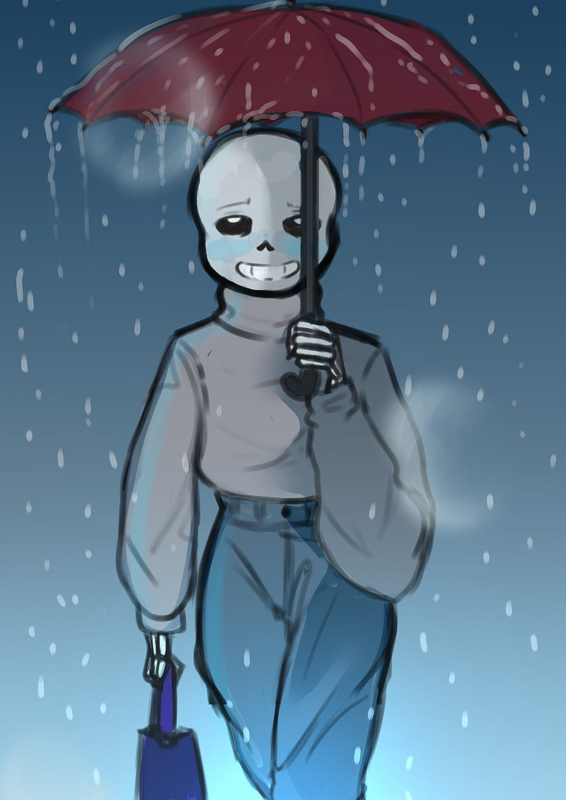 800x1131 Raining, fontcest, papyrus, rain, sans, umbrella, undertale, ut, waterfall, HD phone wallpaper