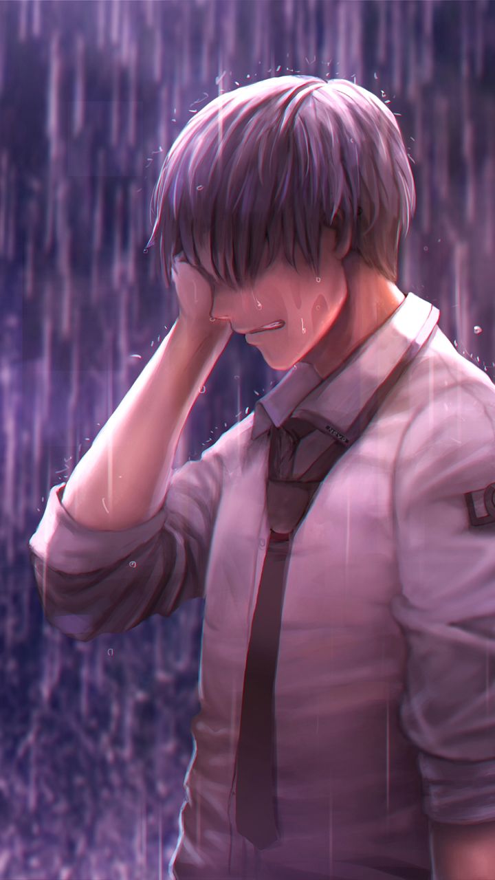 720x1280 Phone wallpaper: Anime, Original, Tears, Sad, Rain 1403390