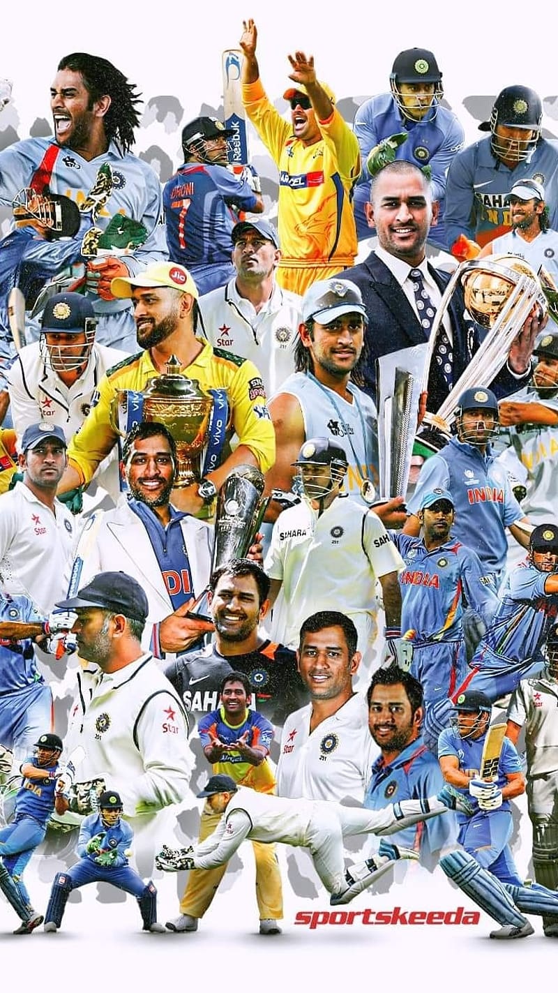 800x1423 Ms Dhoni Collage, ms dhoni, collage, sports, cricket, mahi, wicket keeper, HD phone wallpaper