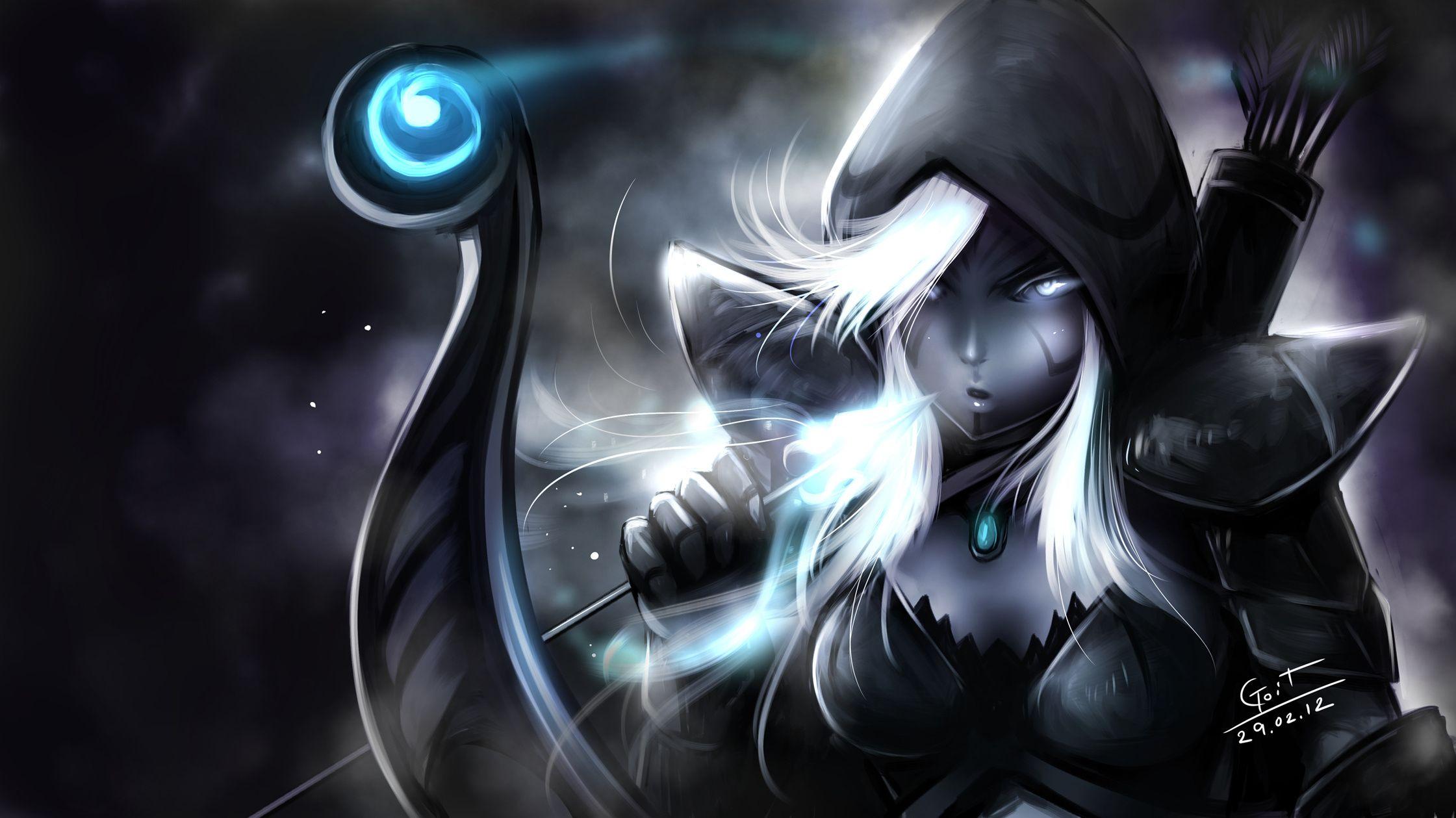 2241x1259 Dota 2 a girl boom drow ranger fantasy wallpaperx1259