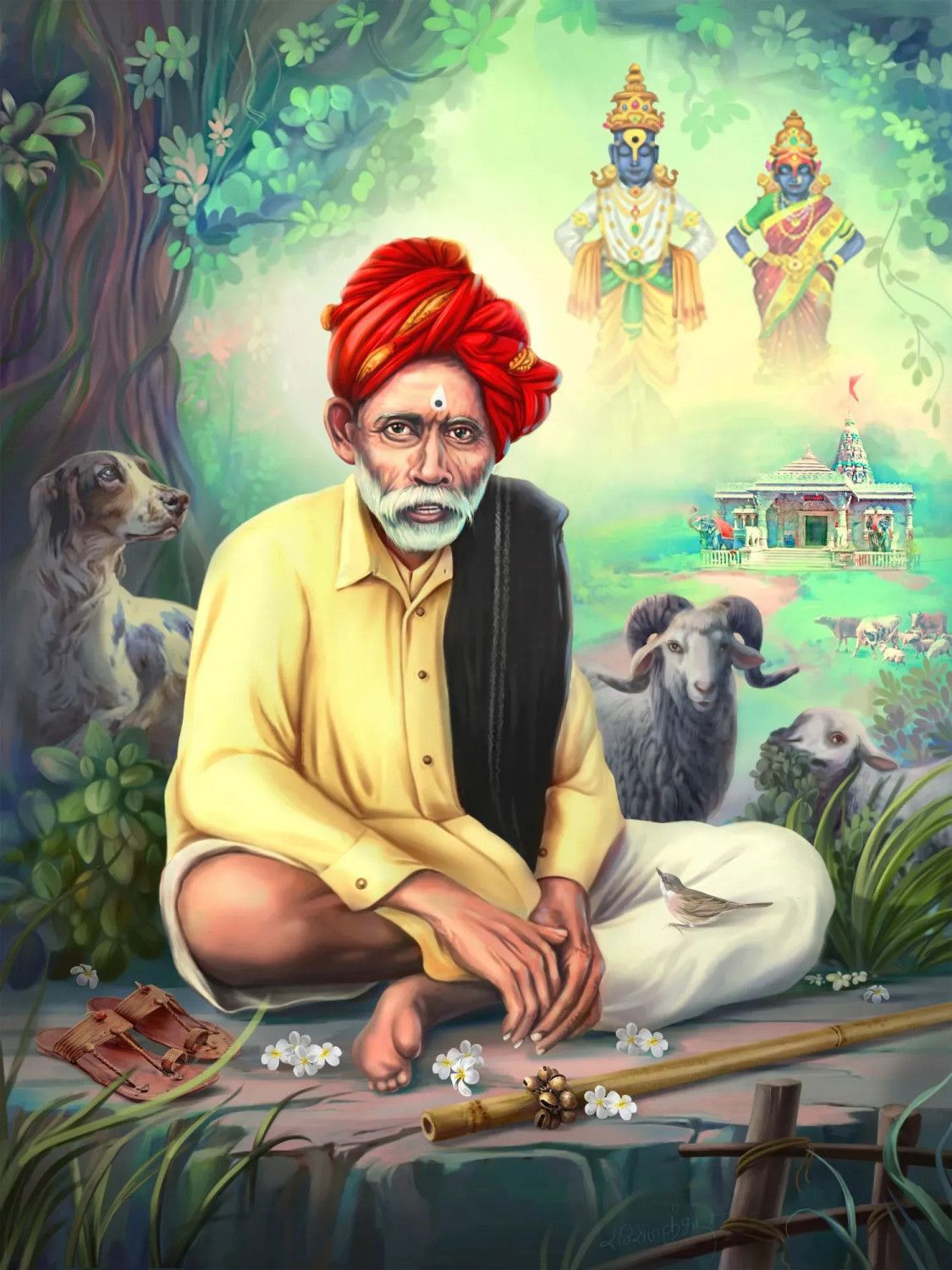 1125x1500 Balumama Kolhapur. Spiritual Guardian Of The Land. Realism, Traditional Canvas Art Print