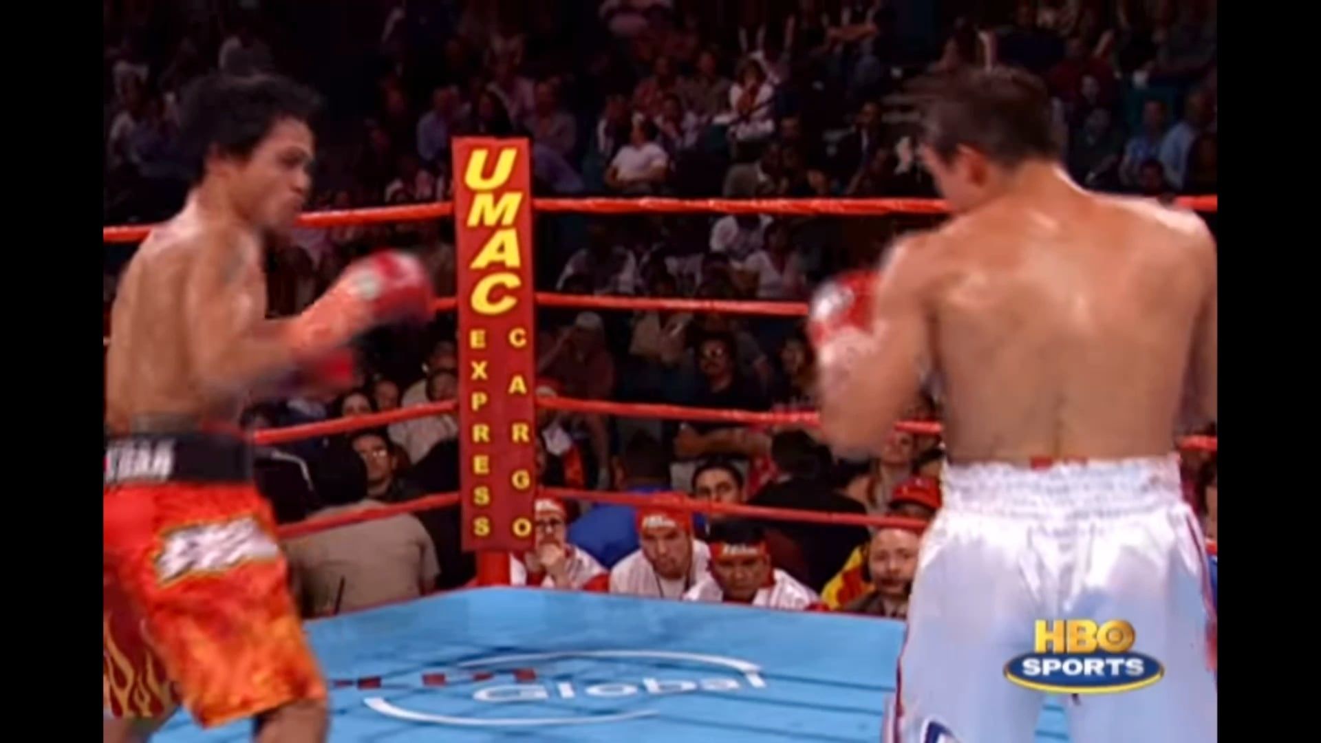 1920x1080 Juan Manuel Marquez lands his overhand right on Pacquiao in their first (2004) and last (2012) encounters