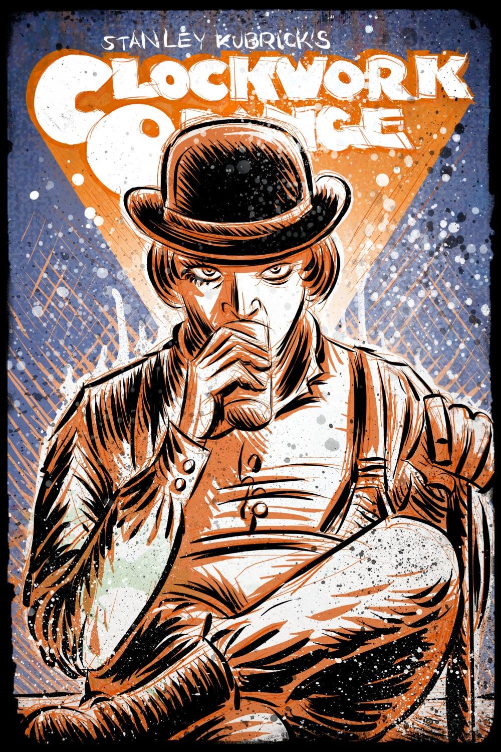 1000x1500 A Clockwork Orange Alex Poster Illustration Art Print Stanley Kubrick Joe Badon Movie Poster