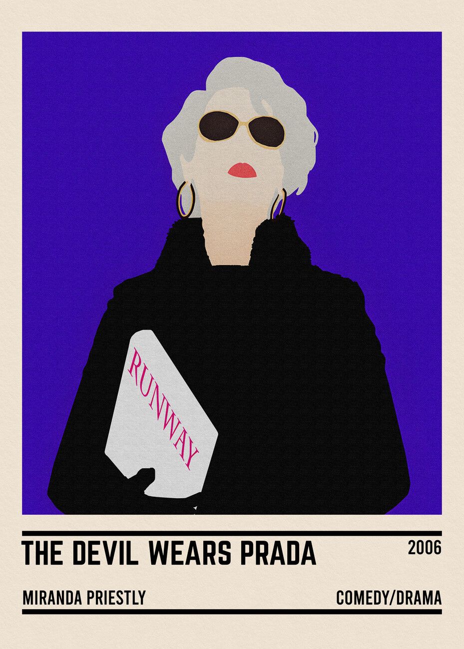929x1300 Poster Miranda Priestly The Devil Wears Prada Minimalist. Wall Art 1 FREE