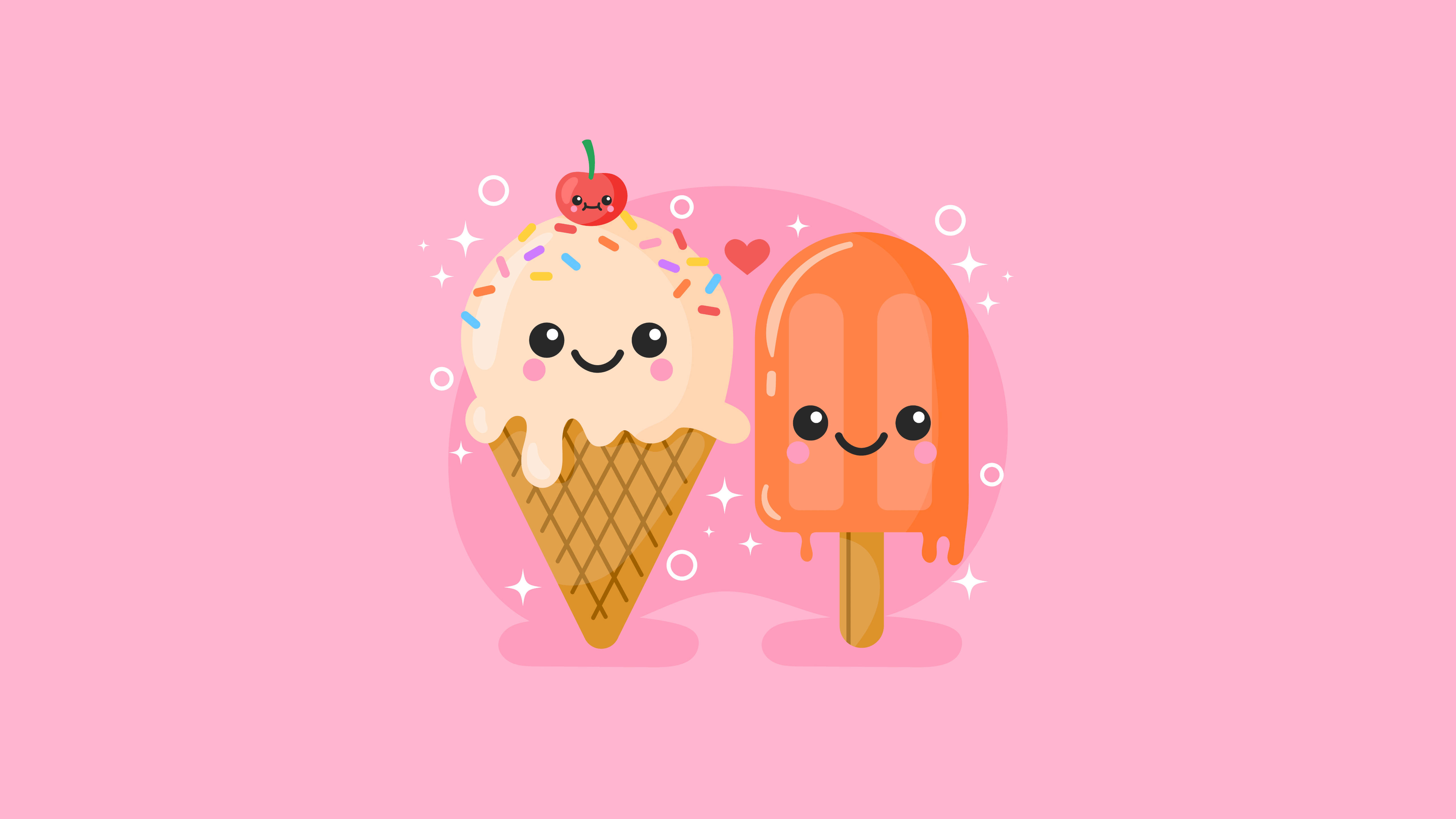 5120x2880 Kawaii ice cream Wallpaper 4K, Cute ice cream, Ice cream cone