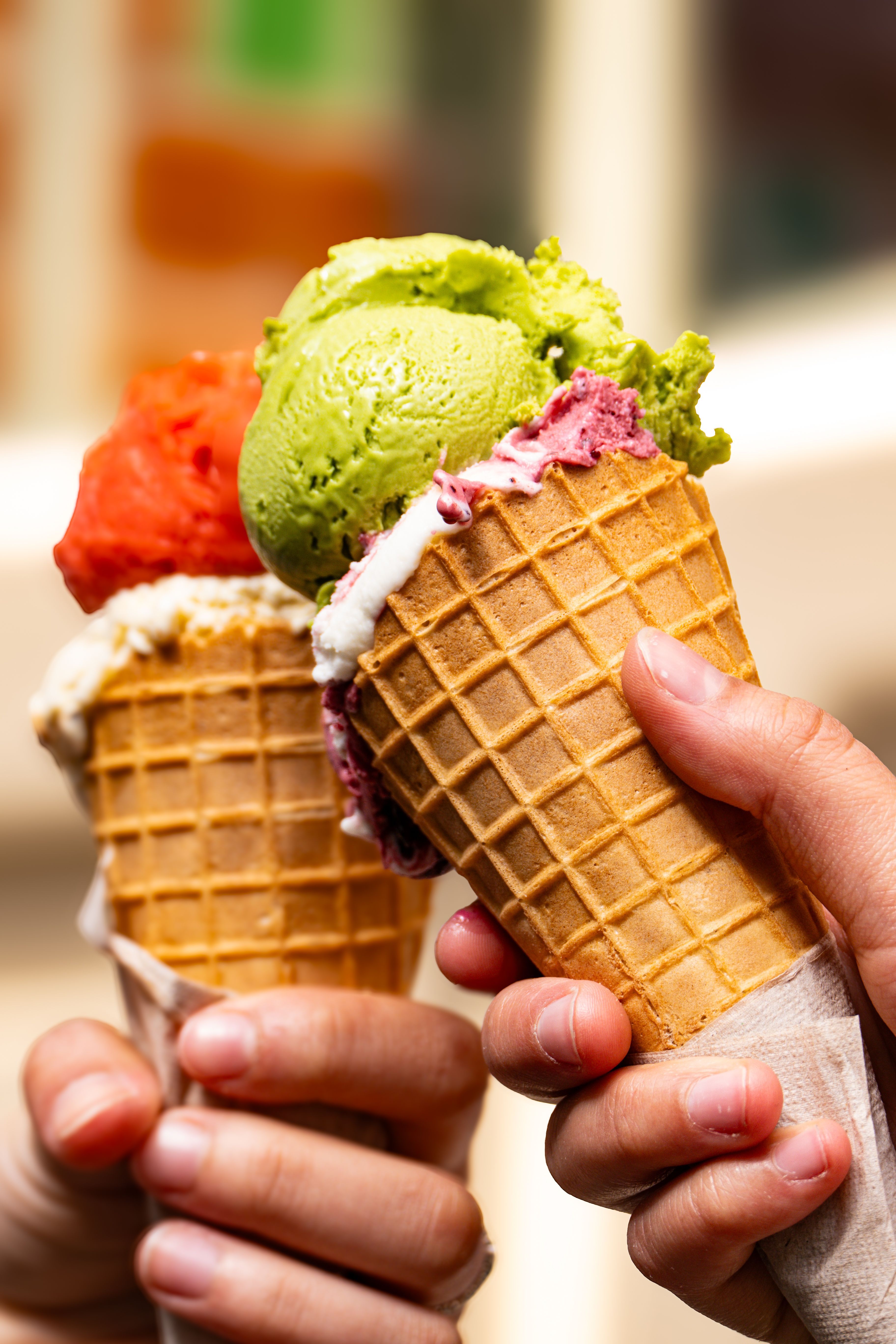 3648x5472 Person Holding Ice Cream and Yellow Spoon · Free